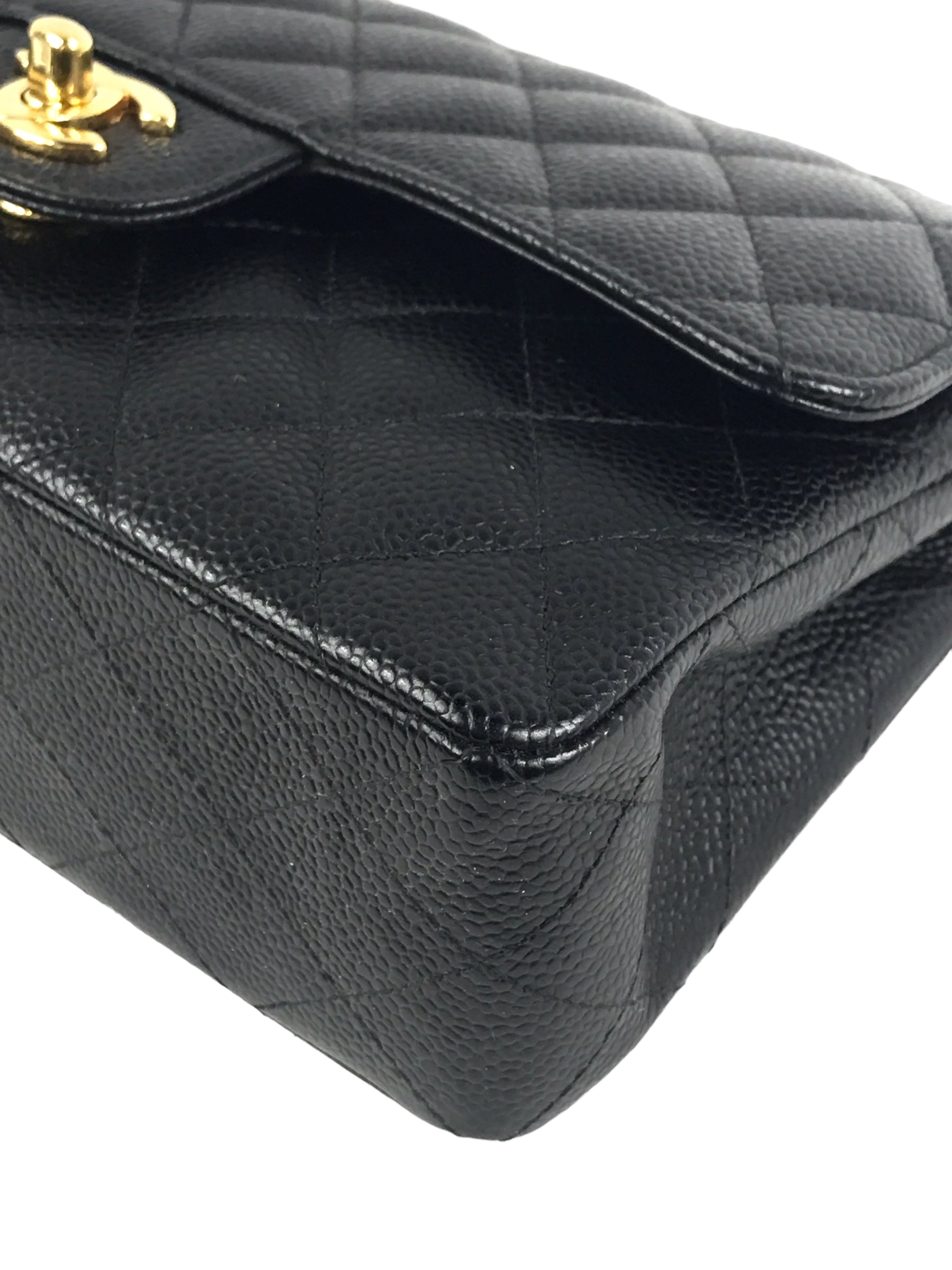 Black Caviar Small Double Flap Classic w/GHW