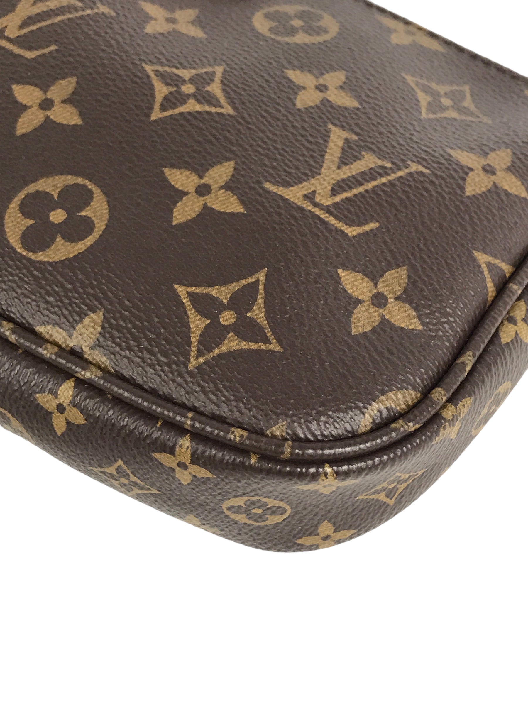 Monogram Coated Canvas Multi Pochette Khaki W/GHW