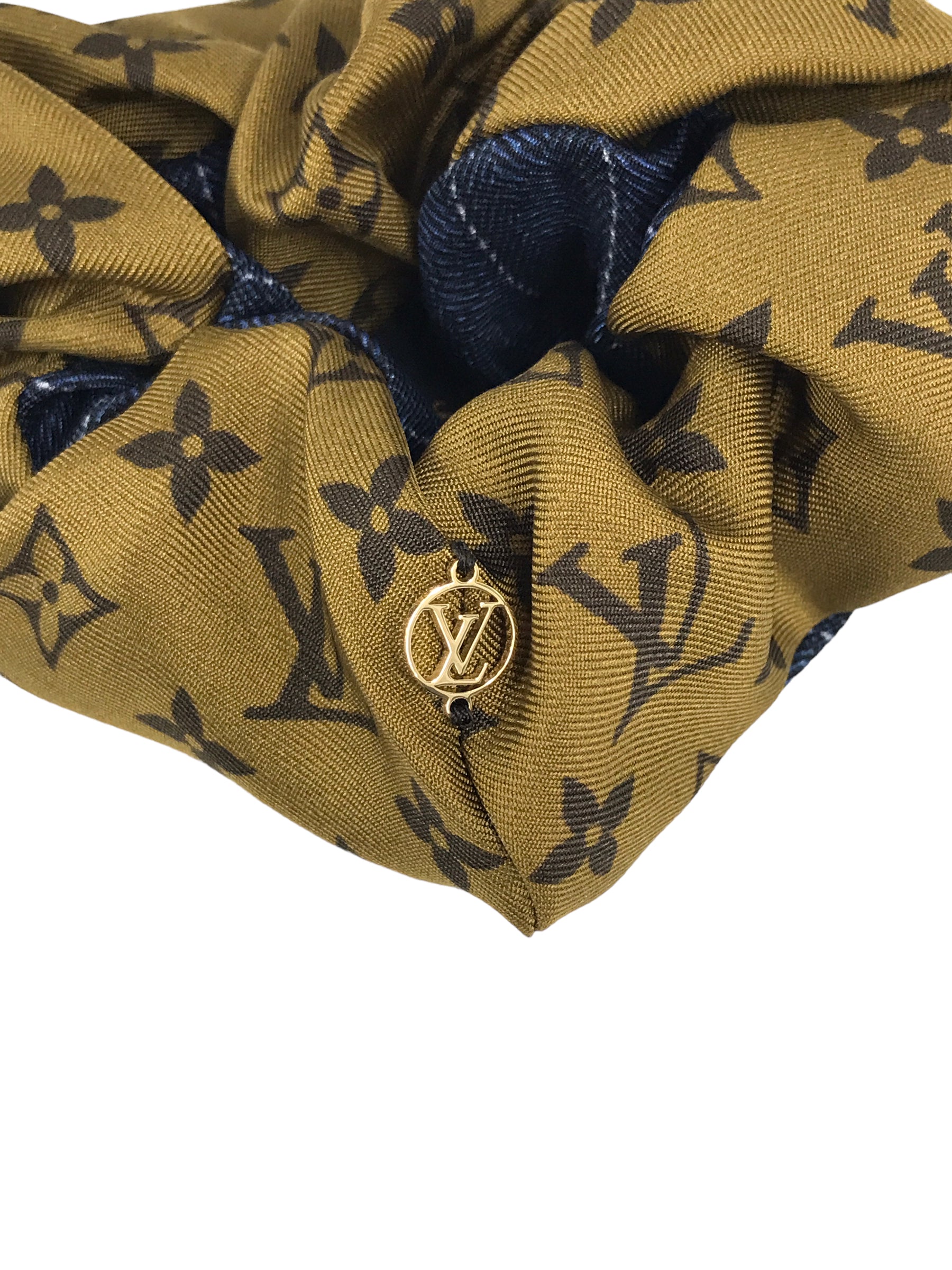 Monogram /Denim Pattern Silk Scrunchie