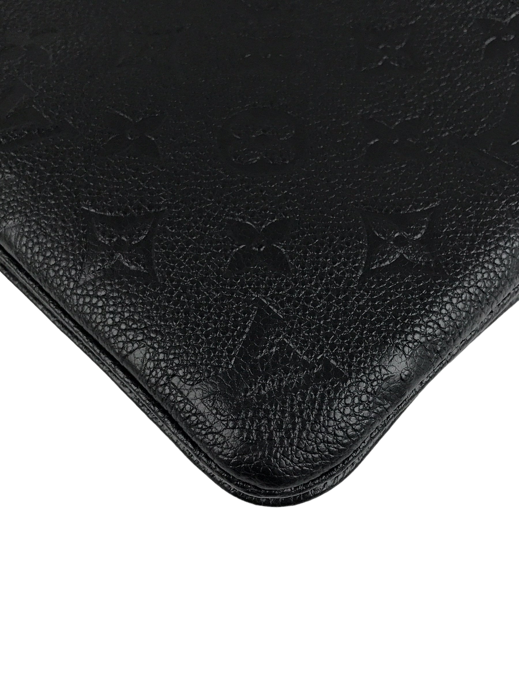 Black Monogram Empriente Leather Double Zip Pochette W/GHW