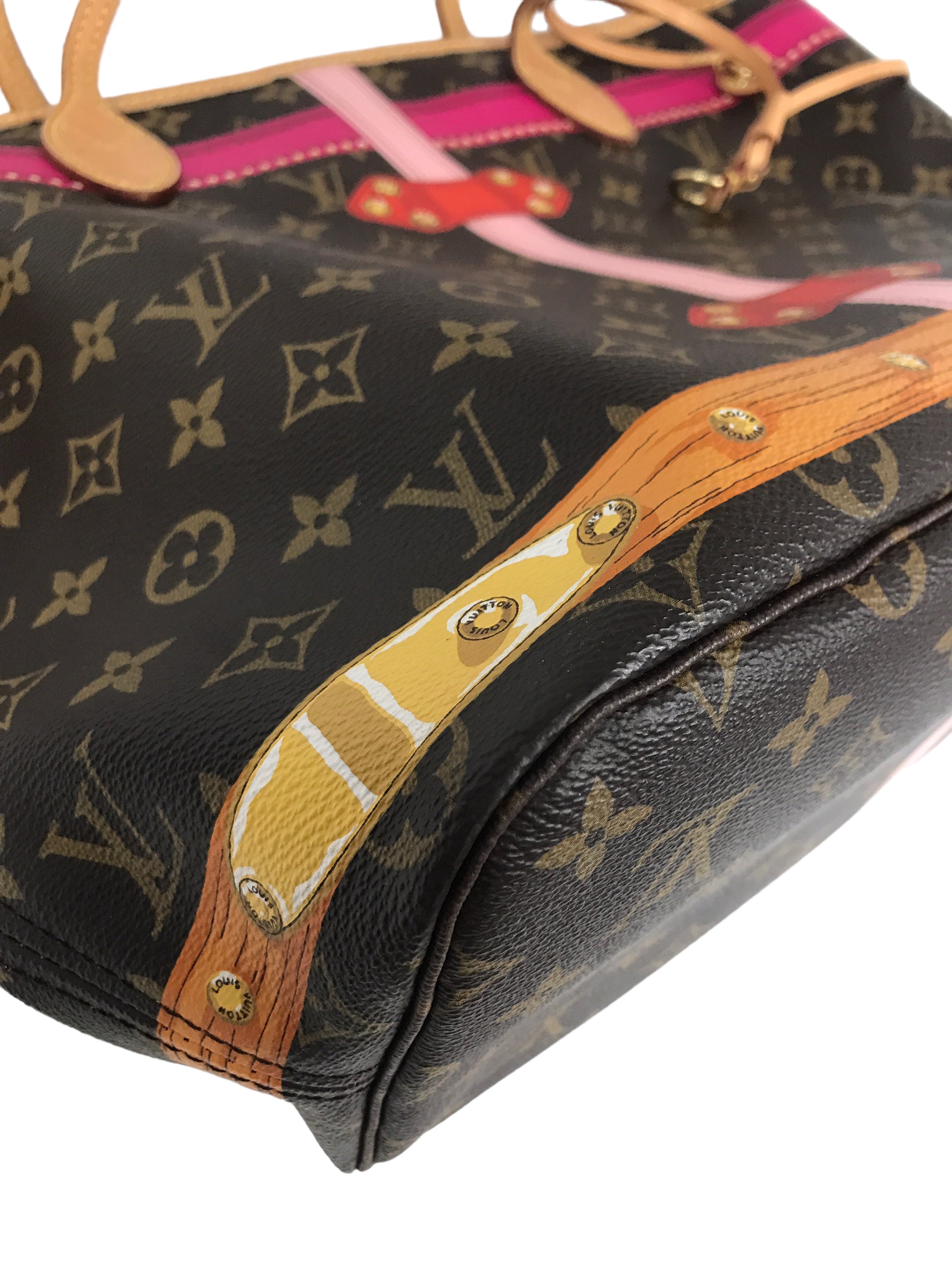 Brown Monogram Canvas “Summer Trunks” Neverfull MM Tote W/GHW- ON LAYAWAY