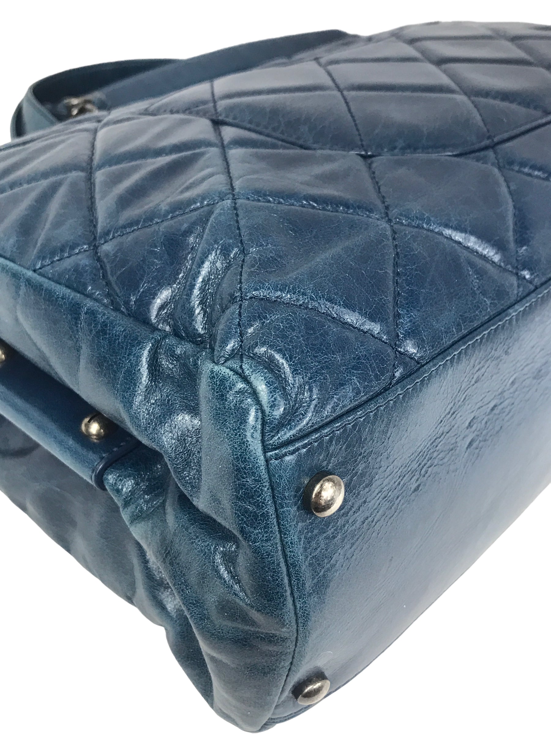 Blue Quilted Distressed Convertible Boy Tote W/RHW