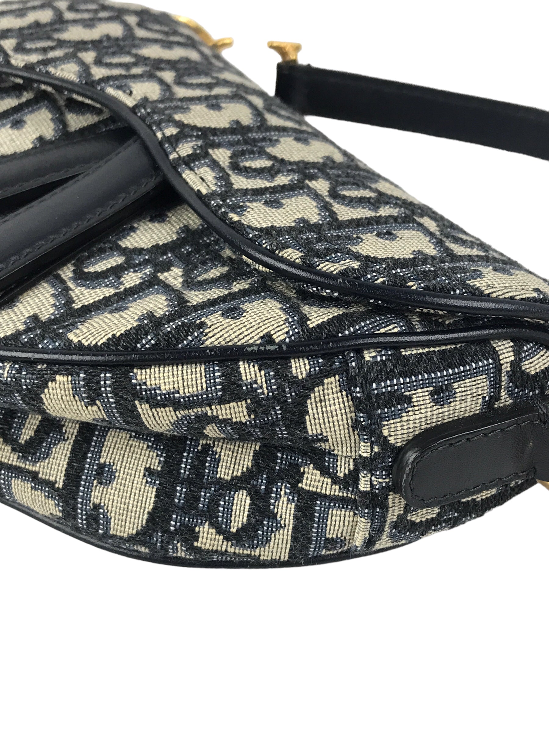 Oblique Jacquard Mini Saddle Bag w/GHW