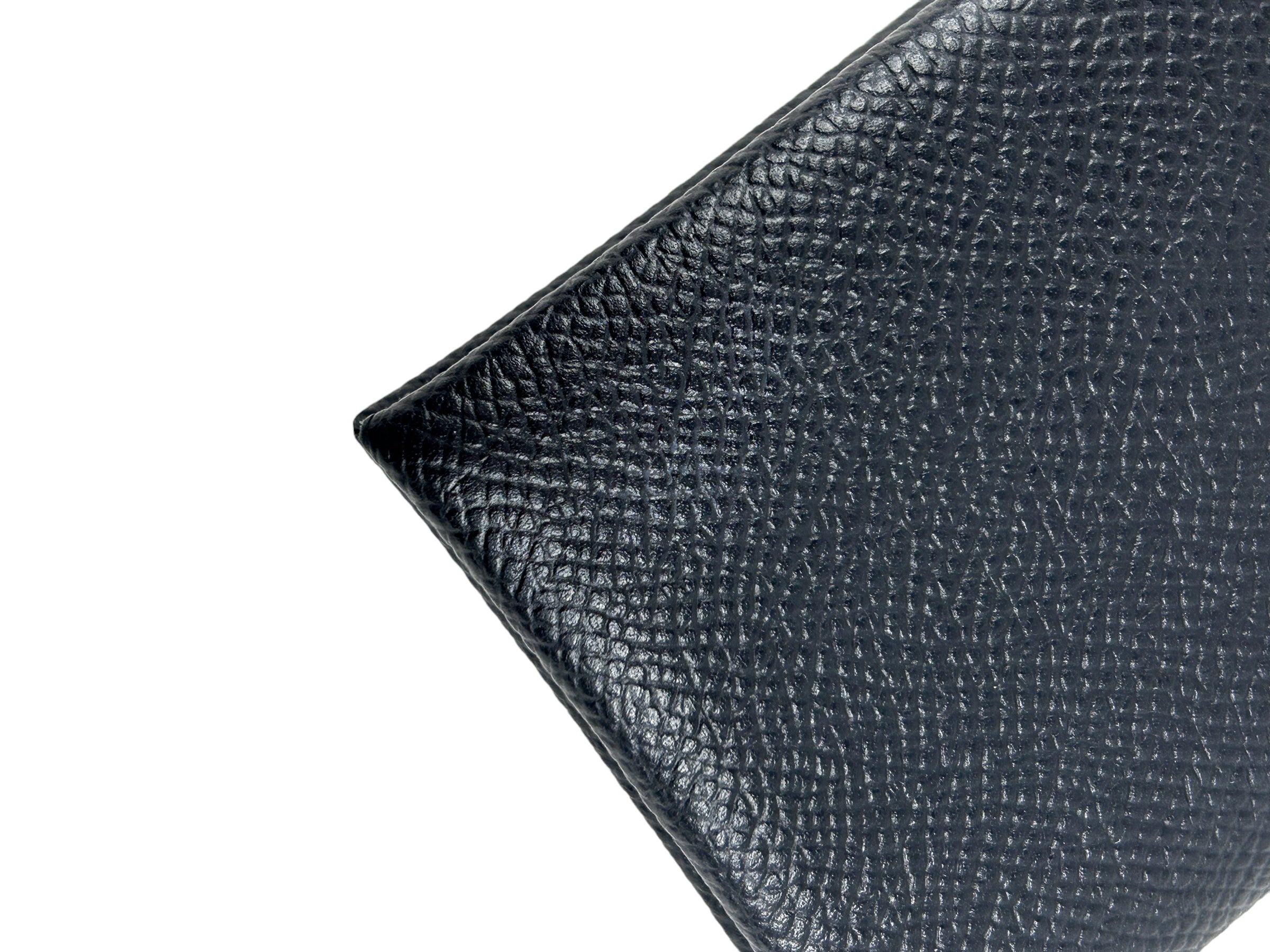 Black Epsom Leather Calvi Card Holder w/PHW