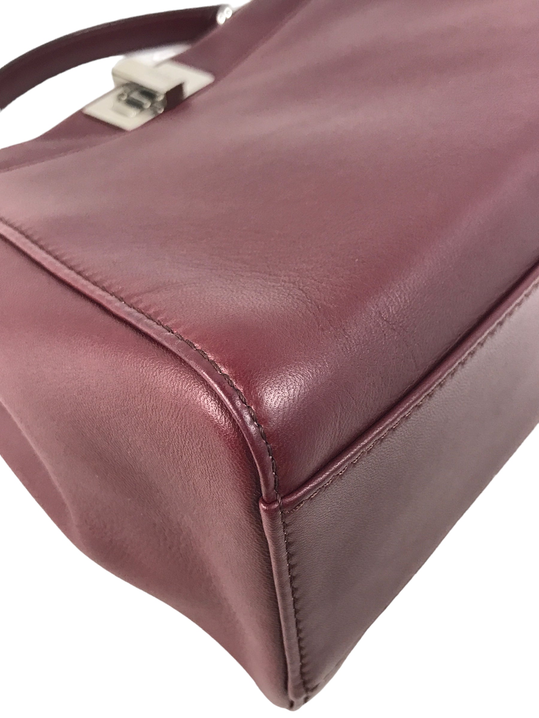 Burgundy Mini Peekaboo w/ removable monogram coated canvas peekaboo defender case w/SHW