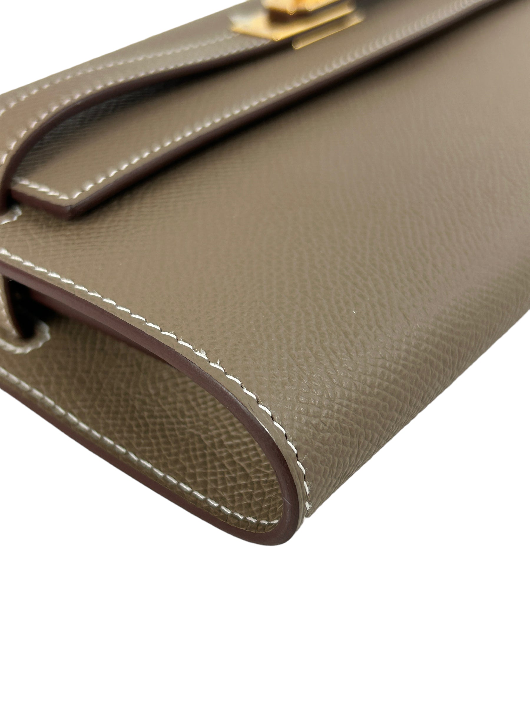 Etoupe Epsom Leather Kelly To Go Wallet w/GHW