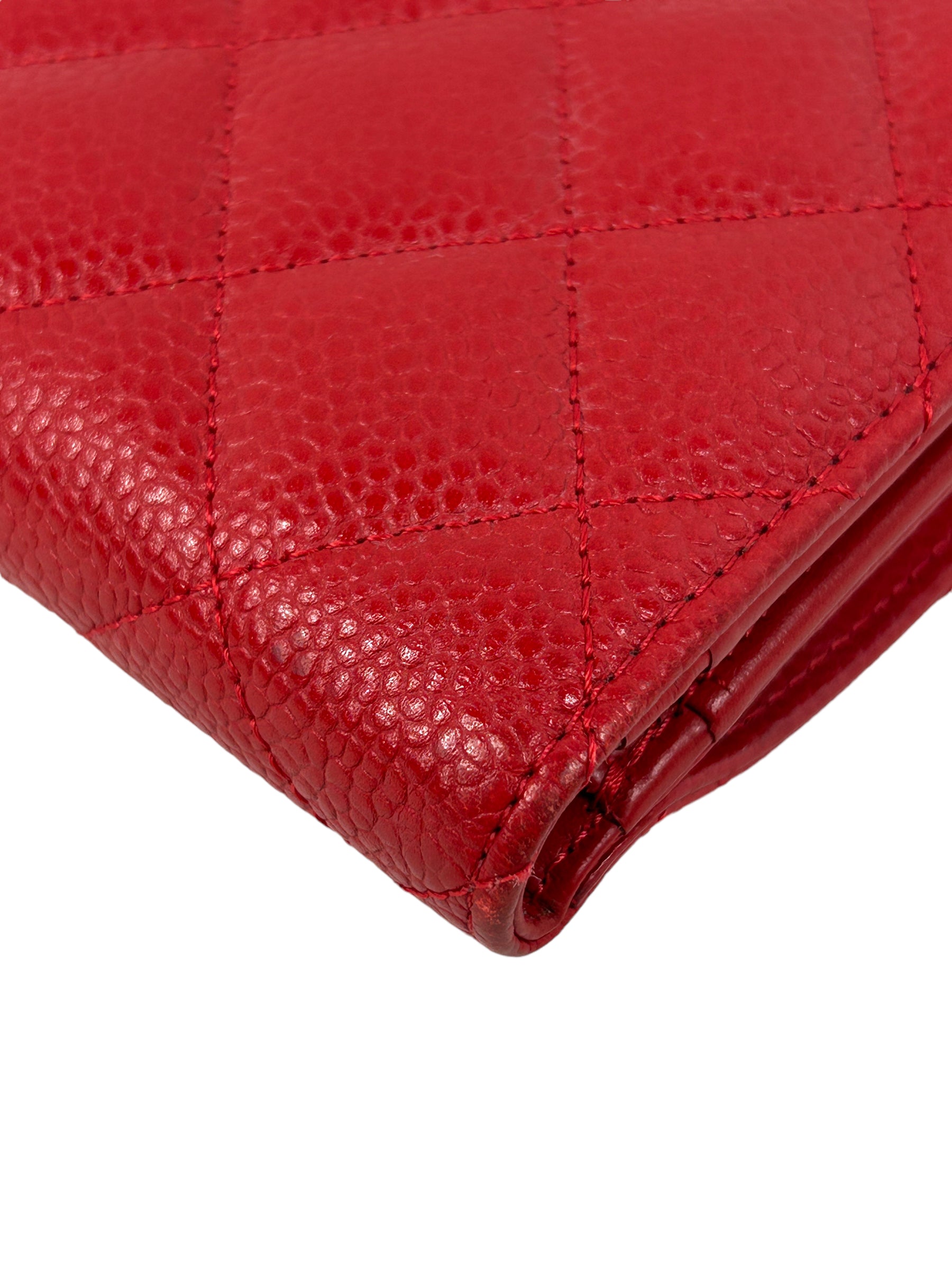Red Caviar Bifold French Wallet w/SHW