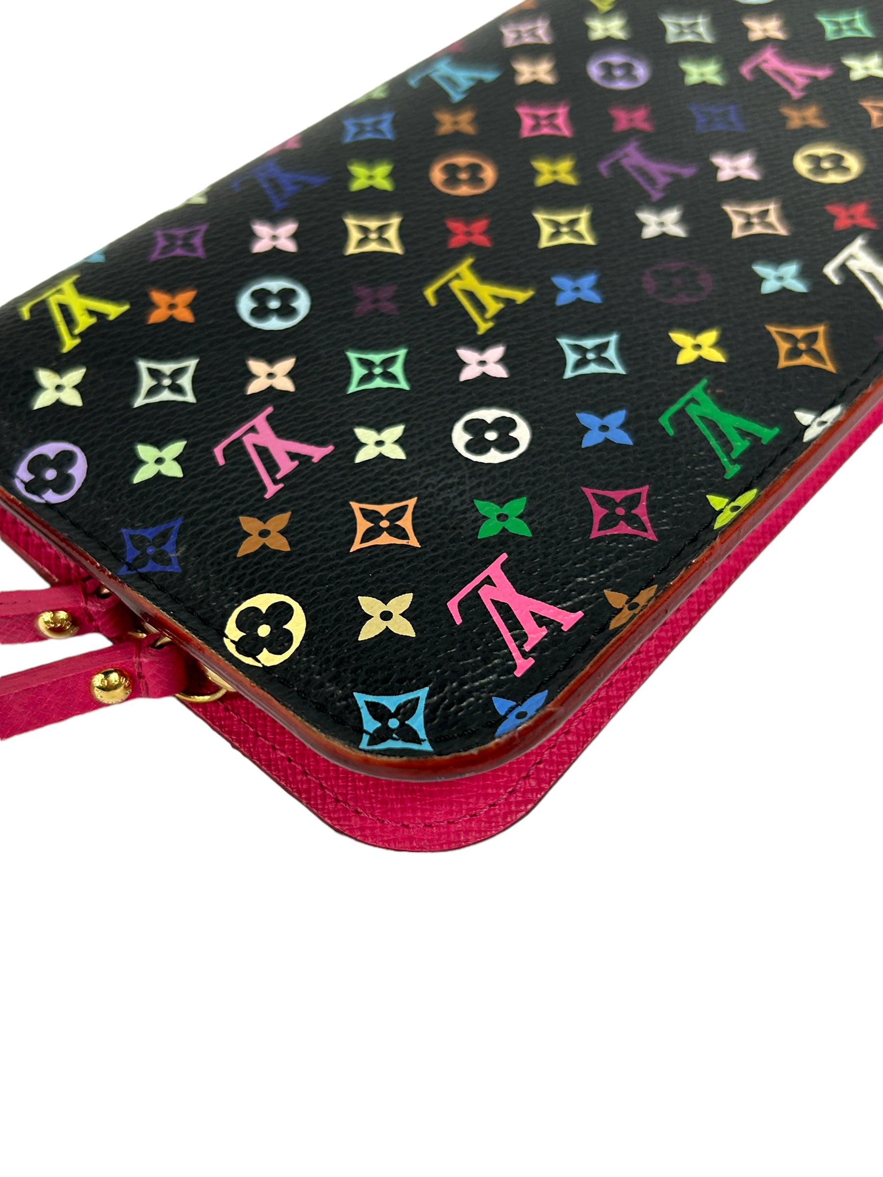 Murakami Multicolored/Black Coated Canvas Insolite Wallet w/GHW