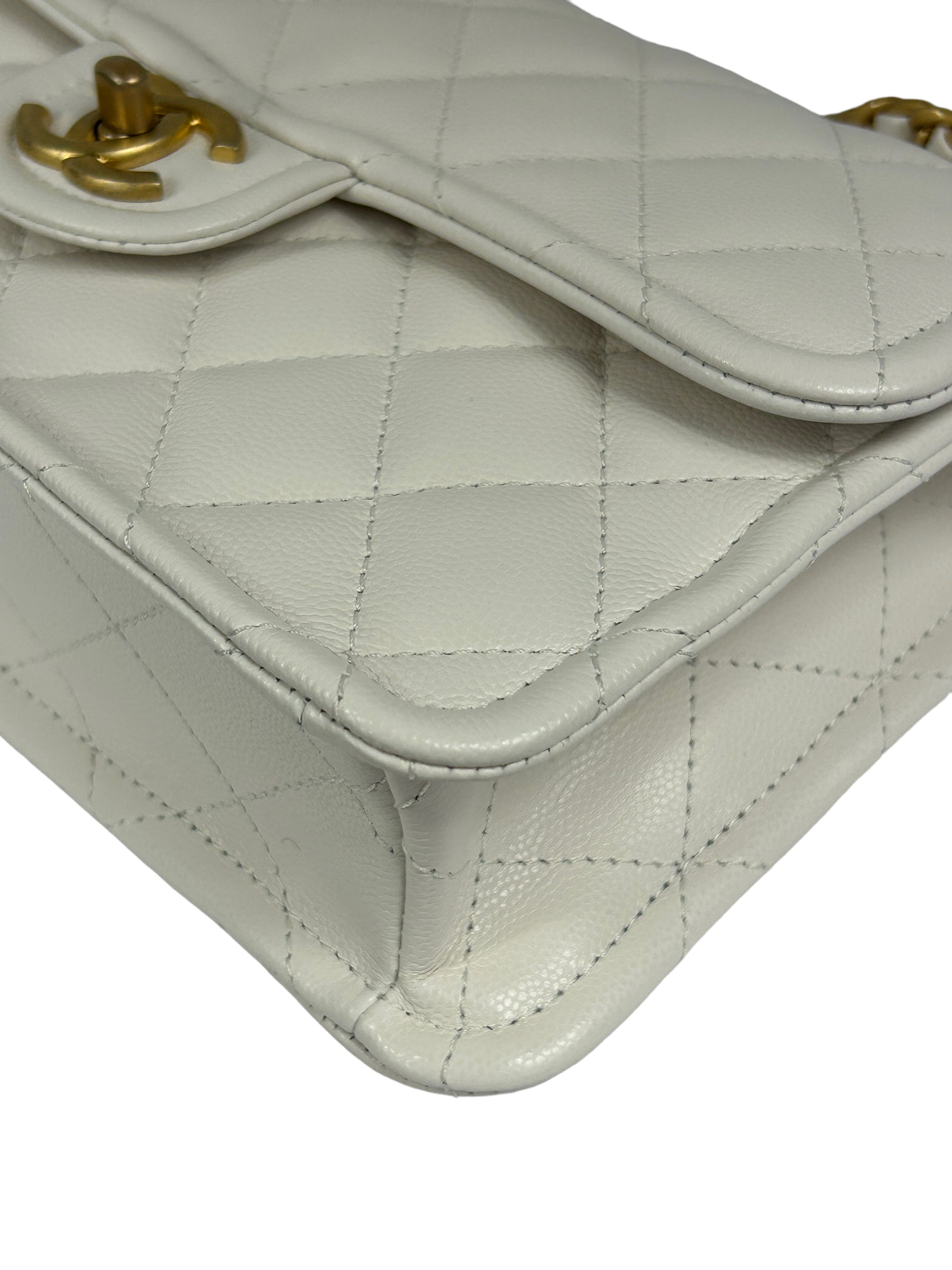 White Caviar CC Timeless Flap Bag w/AGHW