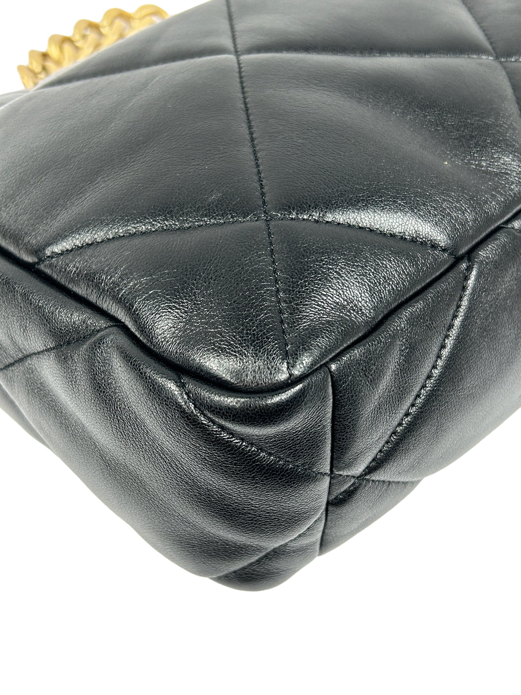 Black Lambskin Quilted Medium 19 Flap Bag w/ GHW/AGHW/SHW/RHW-ON LAYAWAY