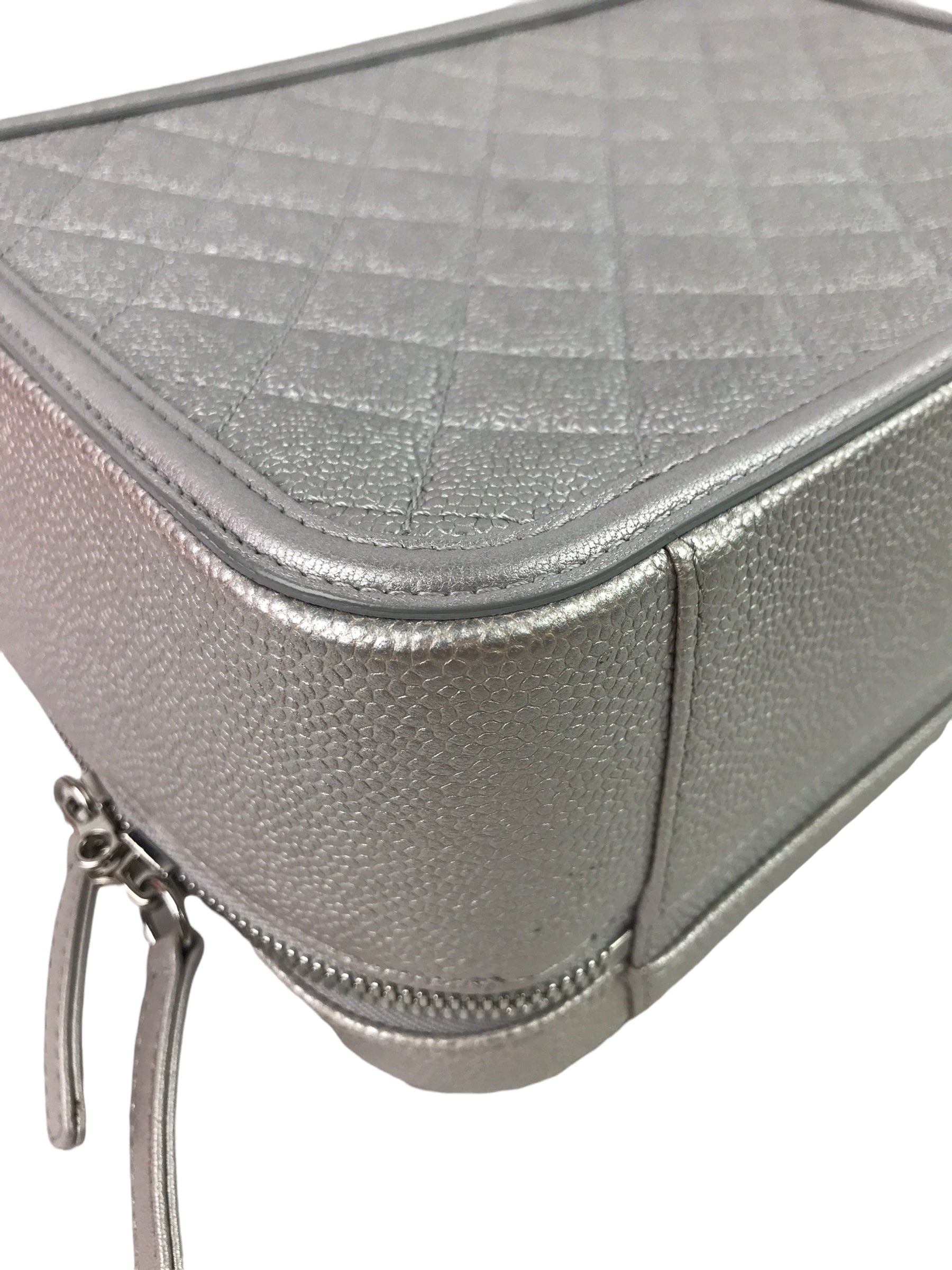 Caviar Silver Large CC Vanity Case Bag W/SHW