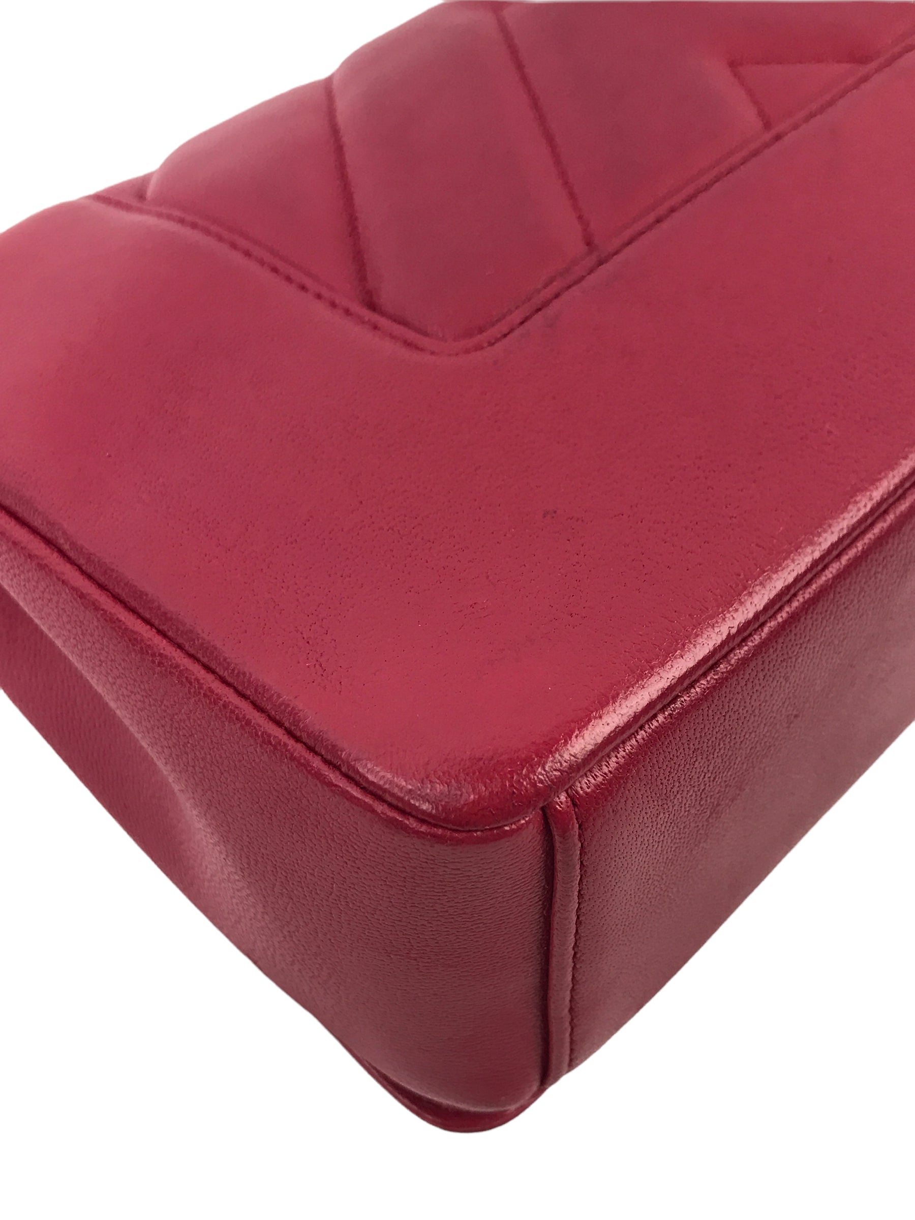 Fuchsia Pink Mademoiselle Vintage Sheepskin Flap Bag W/GHW