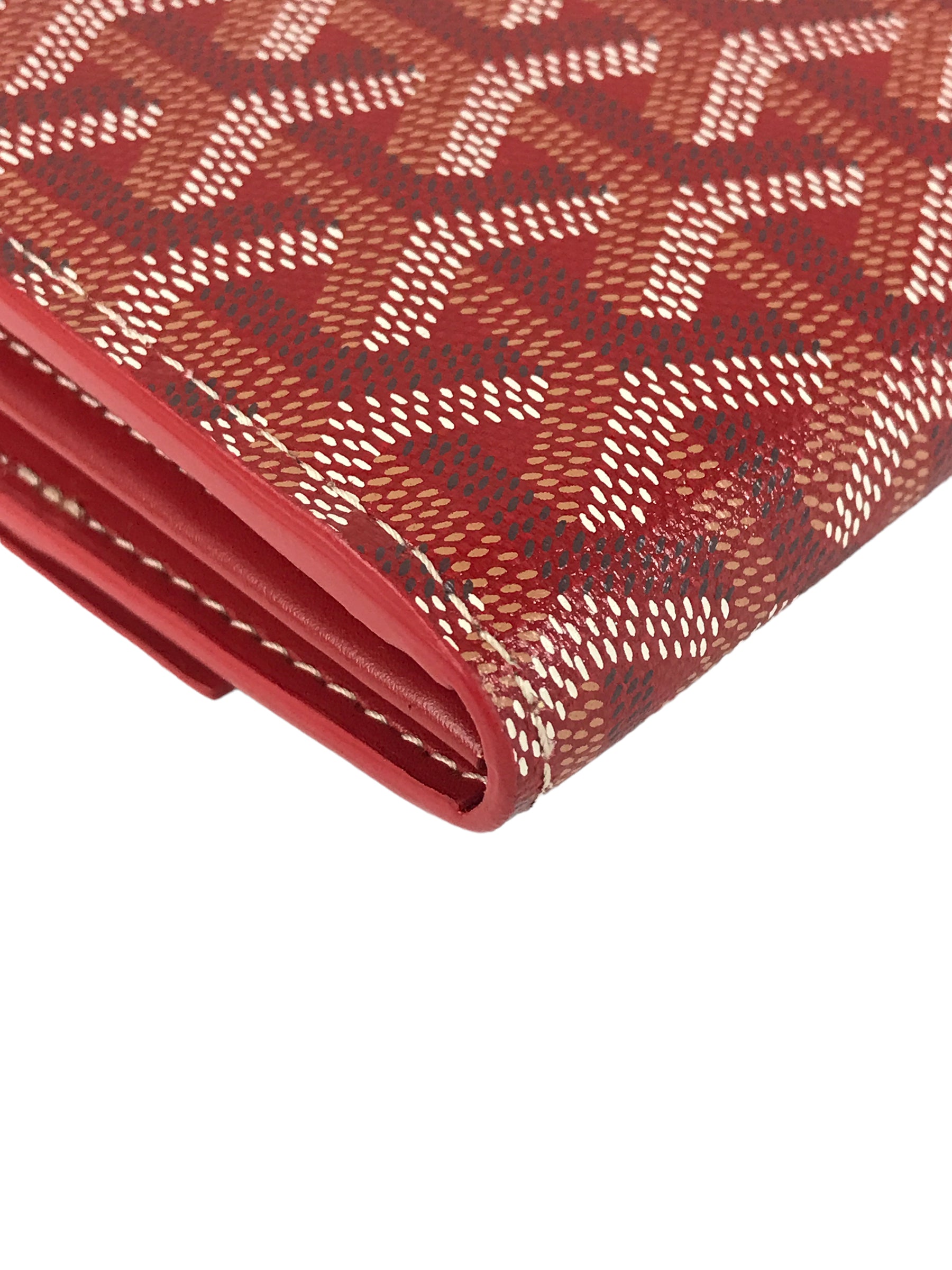 Red Canvas and Red Calfskin Leather Varenne Continental Wallet