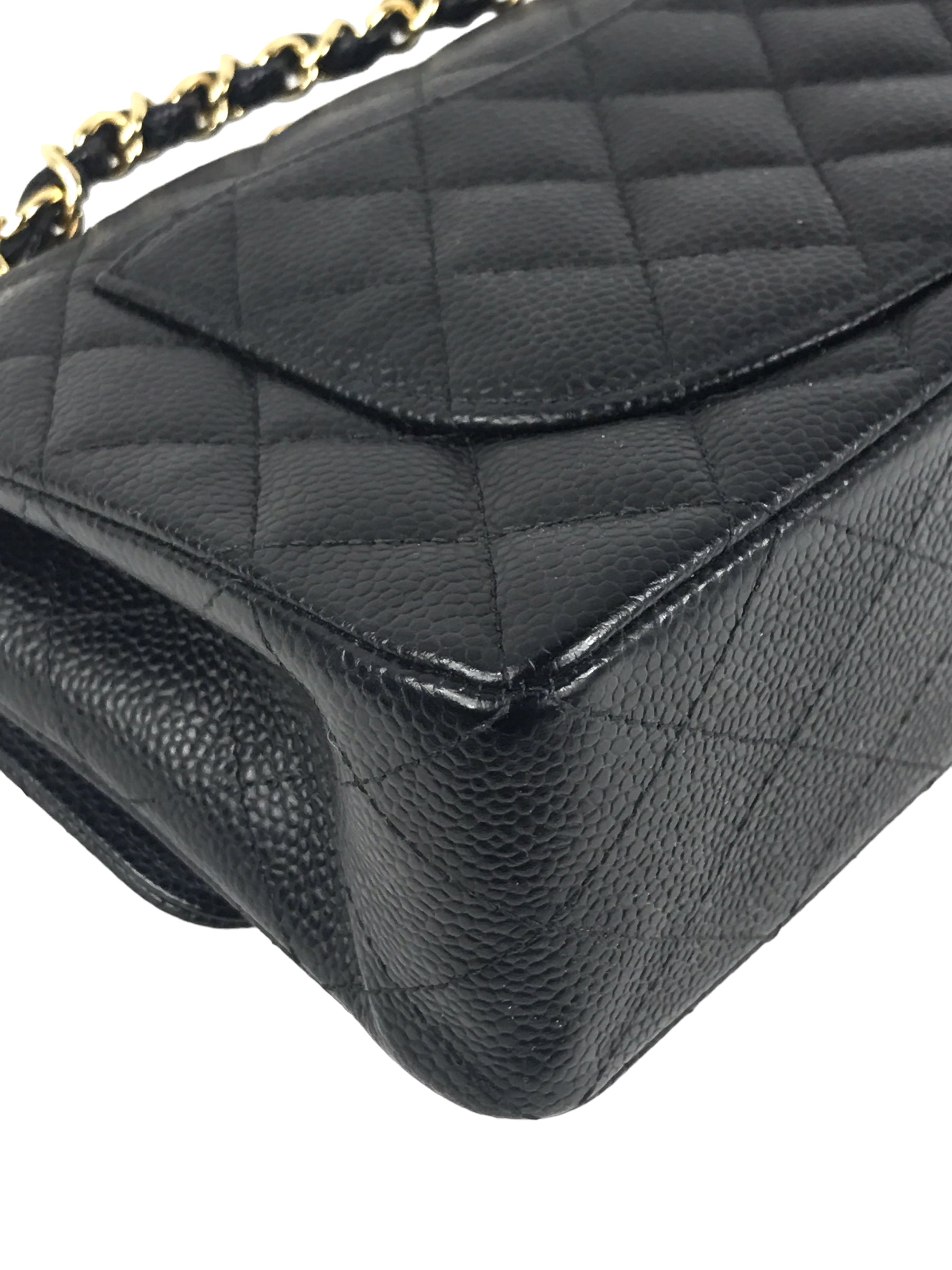 Black Caviar Small Double Flap Classic w/GHW