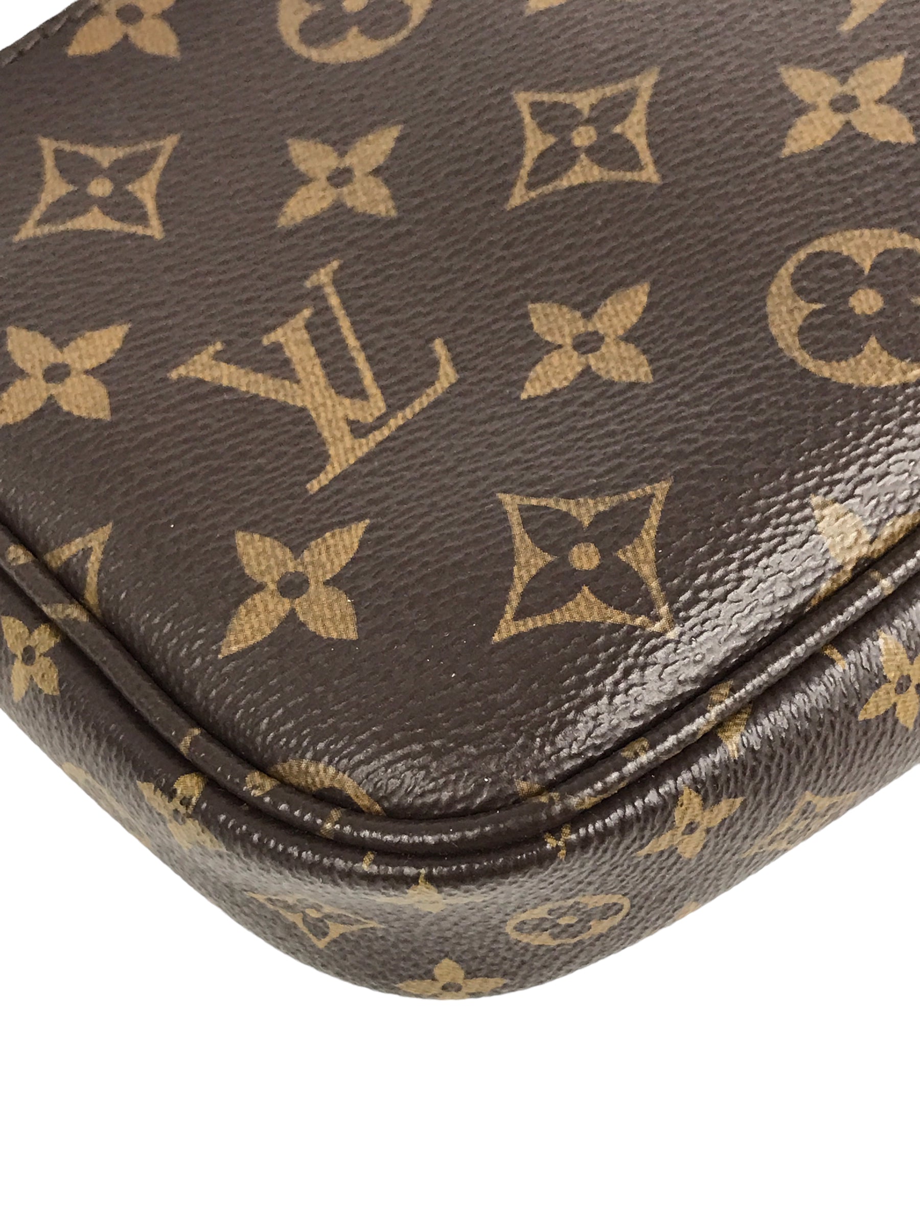 Monogram Coated Canvas Multi Pochette Khaki W/GHW
