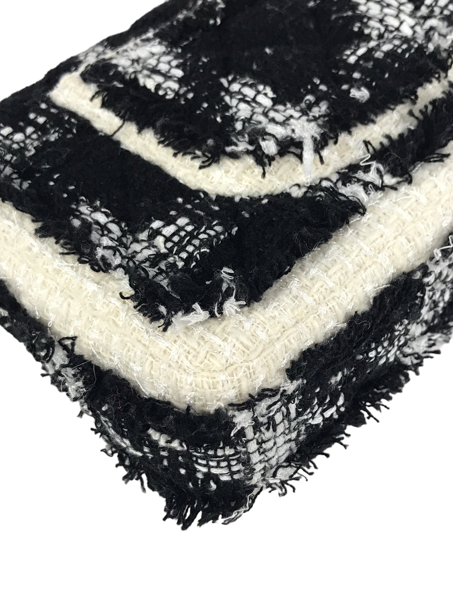 Black/White Tweed Double Flap Medium So Black Bag