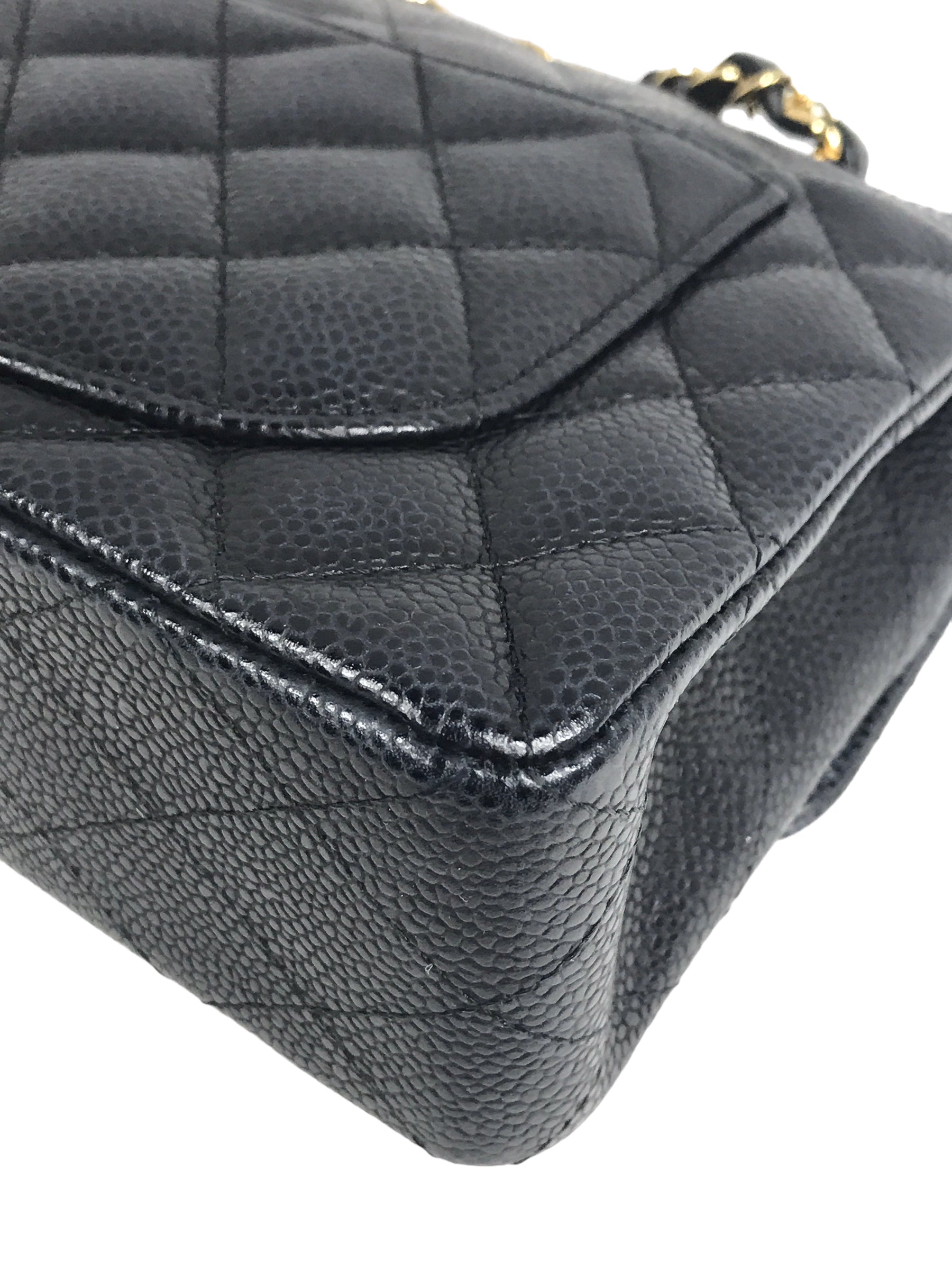 Black Caviar Quilted Small Classic Flap Bag W/GHW