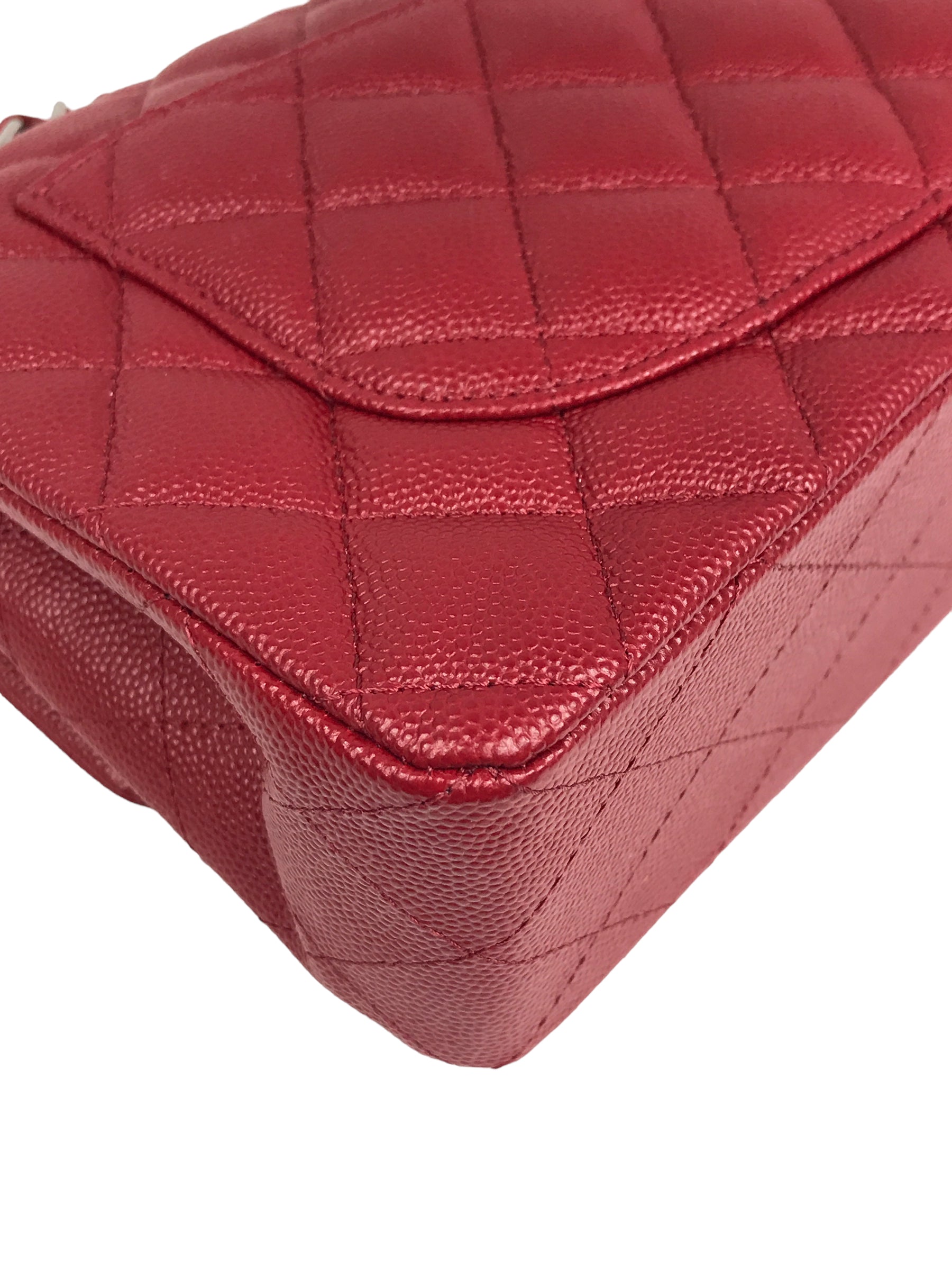 17B Red Caviar Quilted Double Flap Small W/SHW