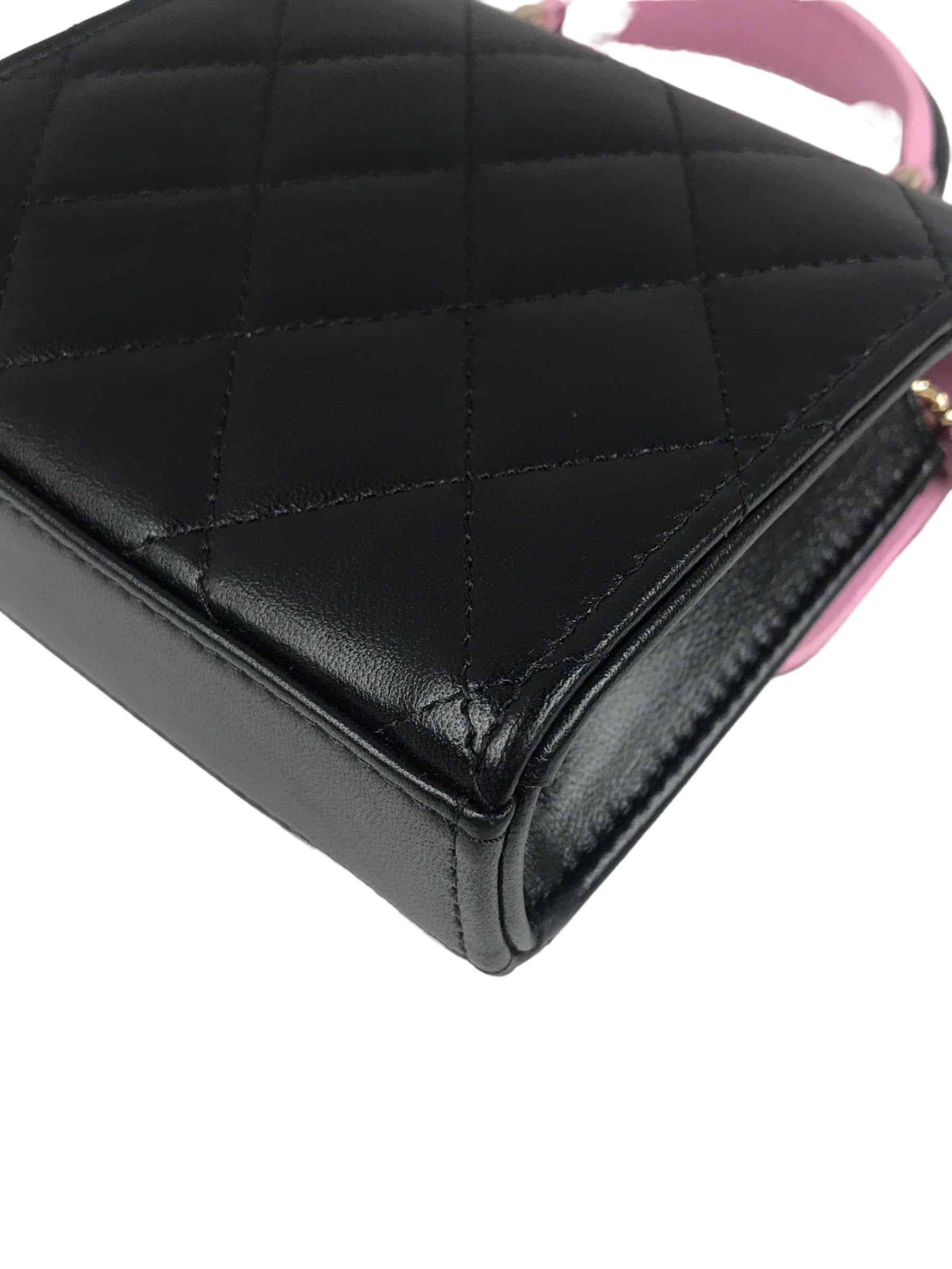 Black Quilted Lambskin Nano Classic Flap W/GHW