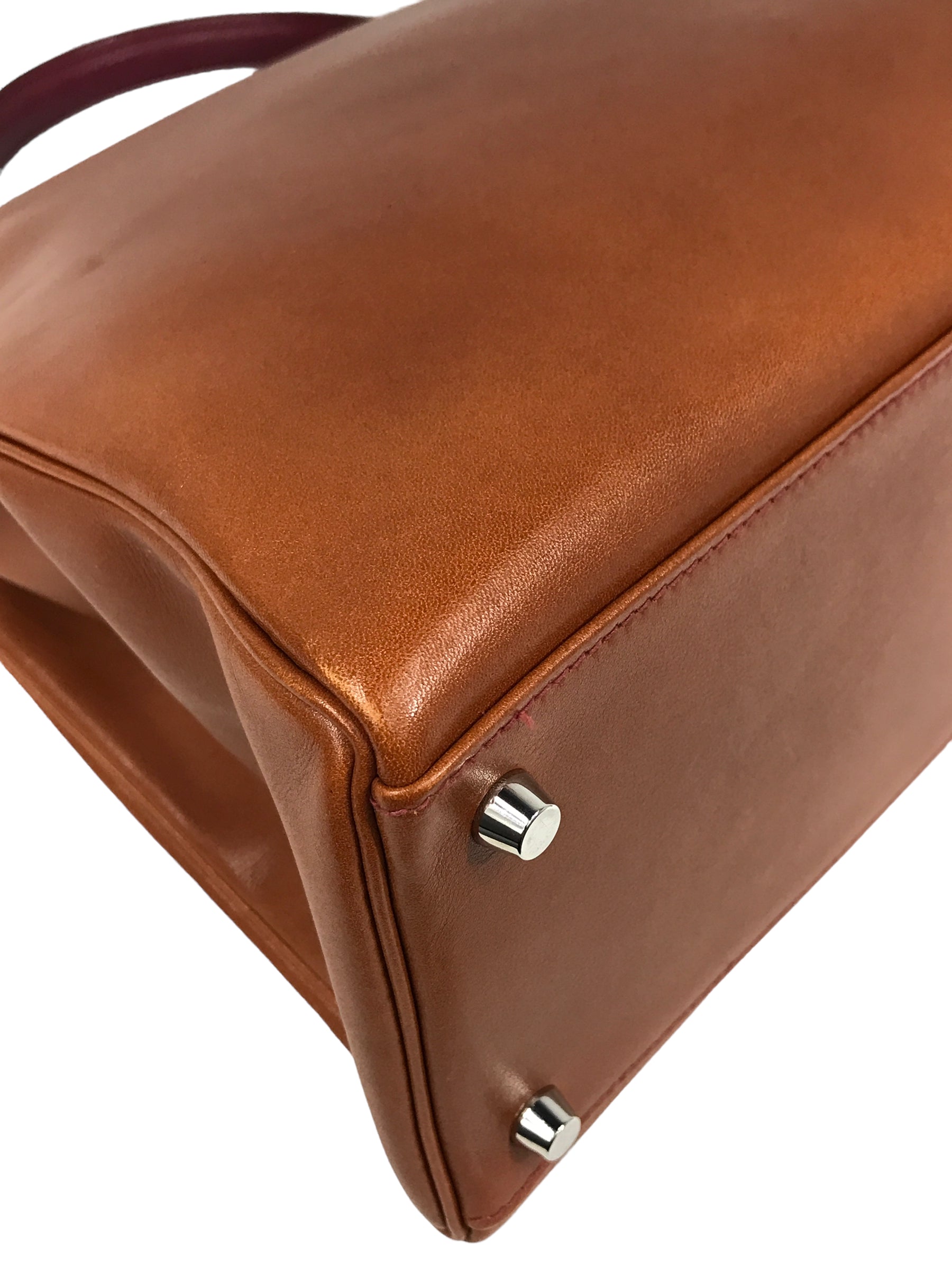 Special Order Gold Box Calf/Rouge H Chevre Mysore Leather Kelly 35 W/PHW