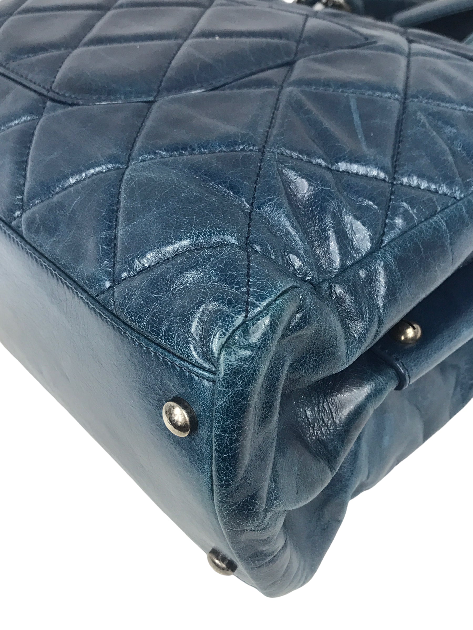 Blue Quilted Distressed Convertible Boy Tote W/RHW