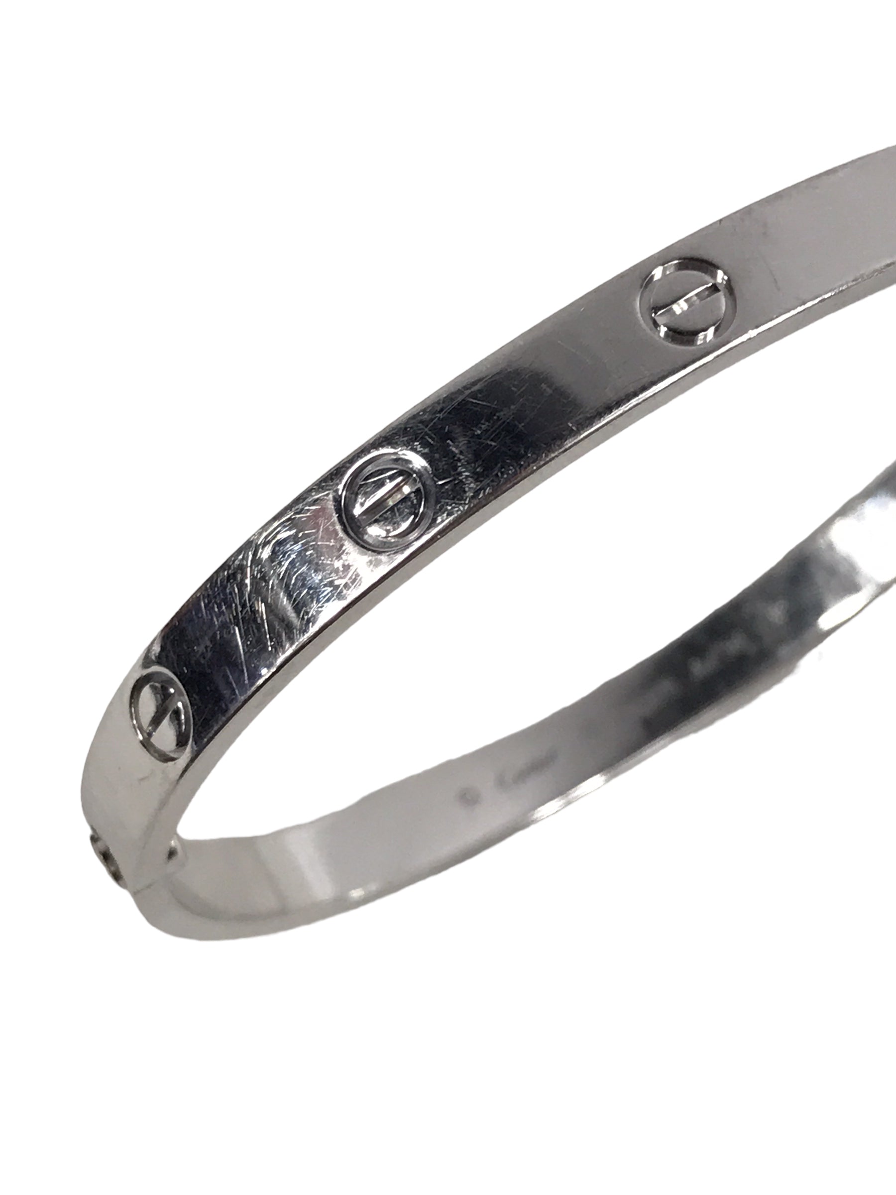 White Gold Love Bangle