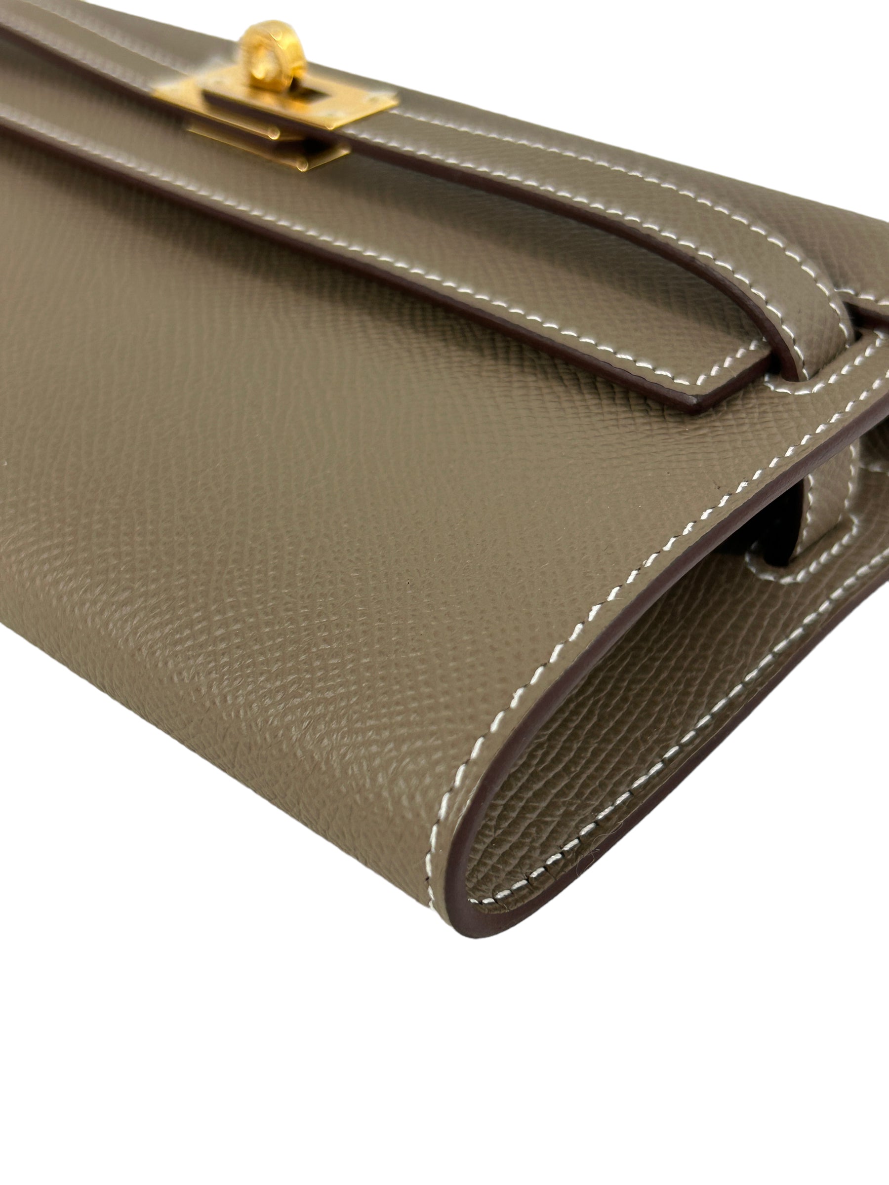 Etoupe Epsom Leather Kelly To Go Wallet w/GHW