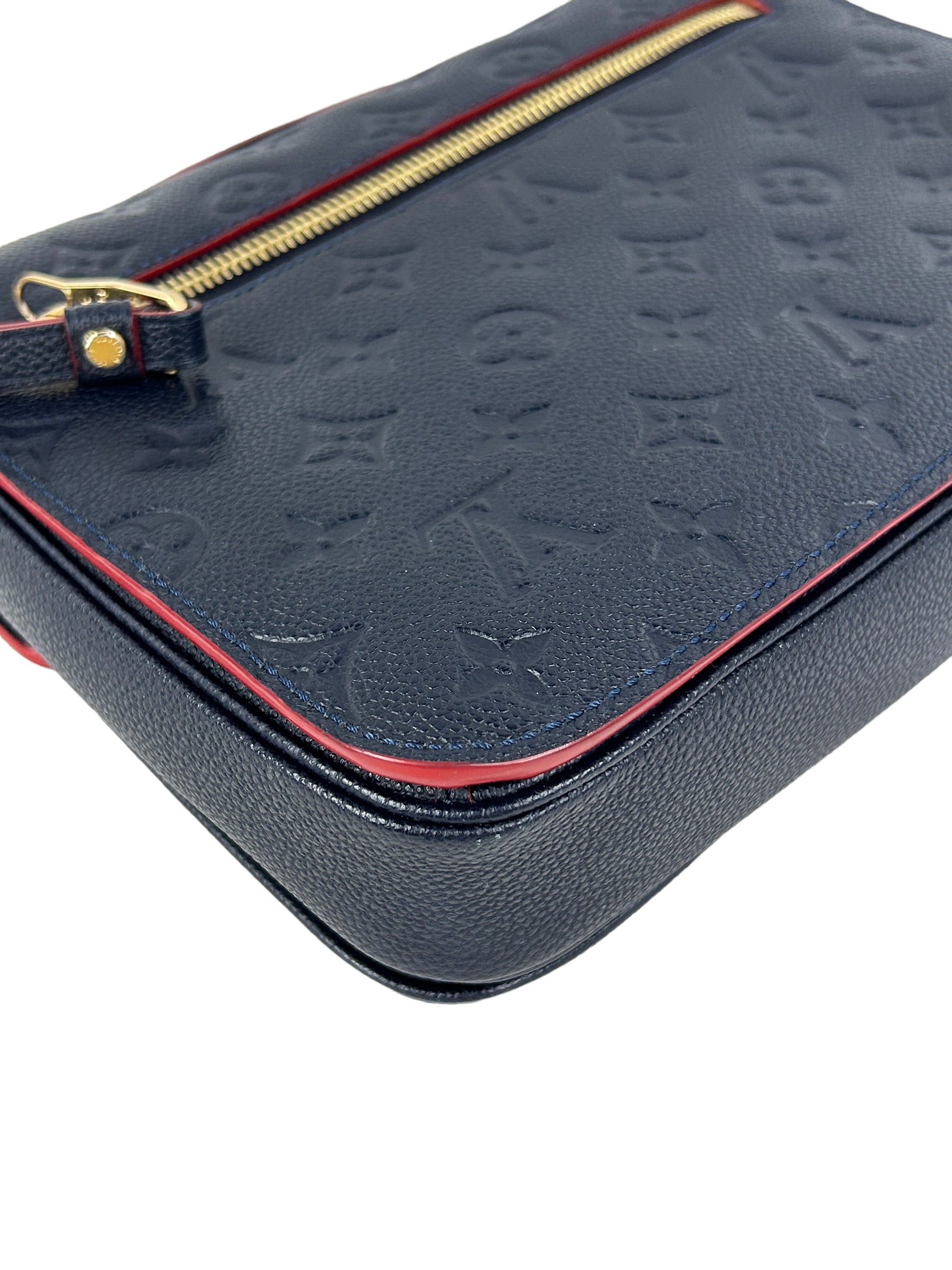 Navy/Red Empriente Leather Pochette Metis w/GHW