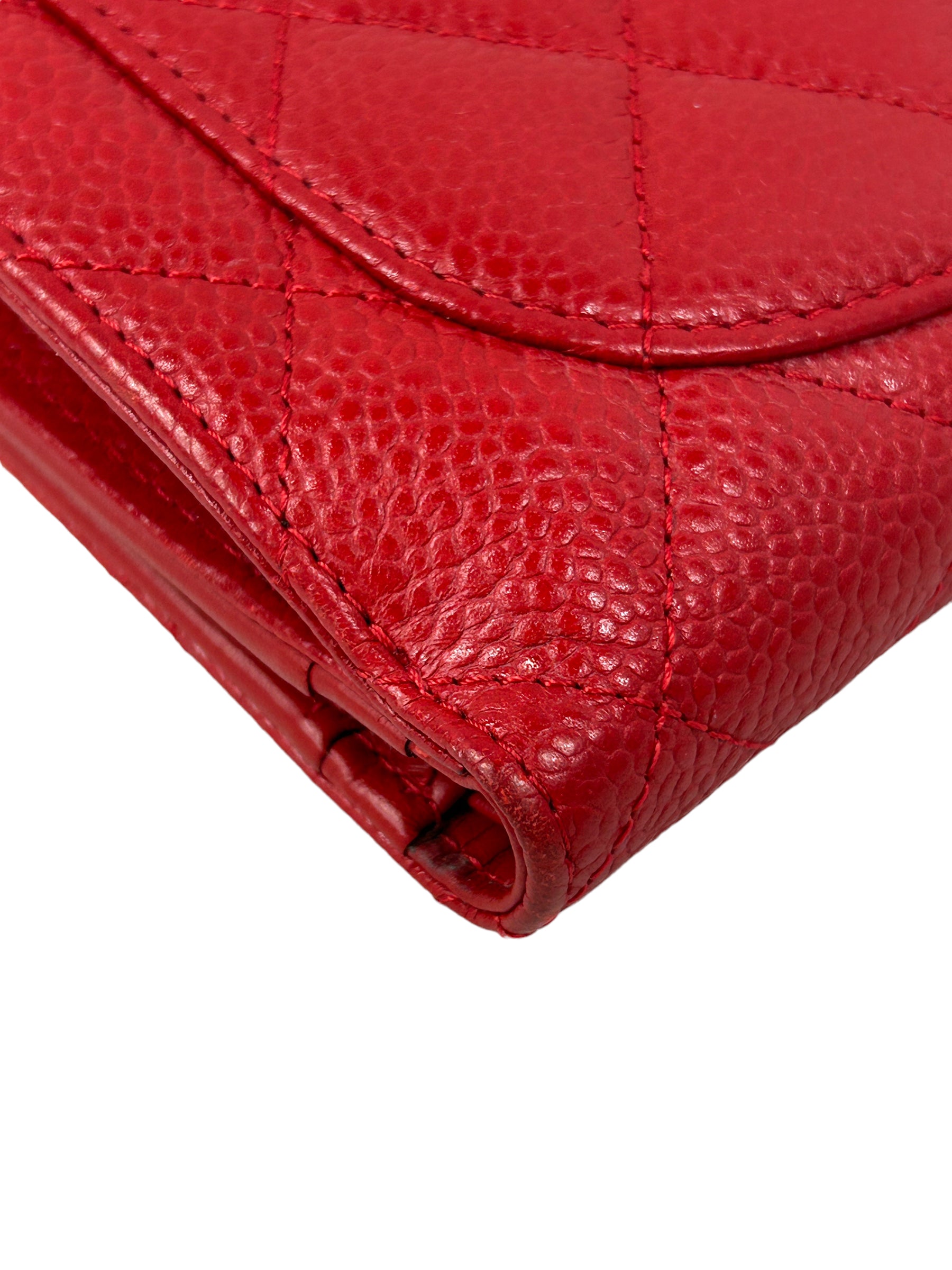 Red Caviar Bifold French Wallet w/SHW