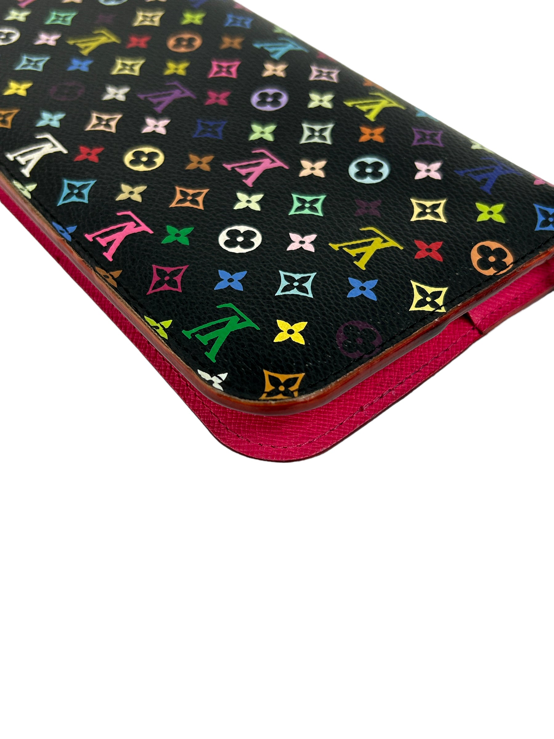 Murakami Multicolored/Black Coated Canvas Insolite Wallet w/GHW