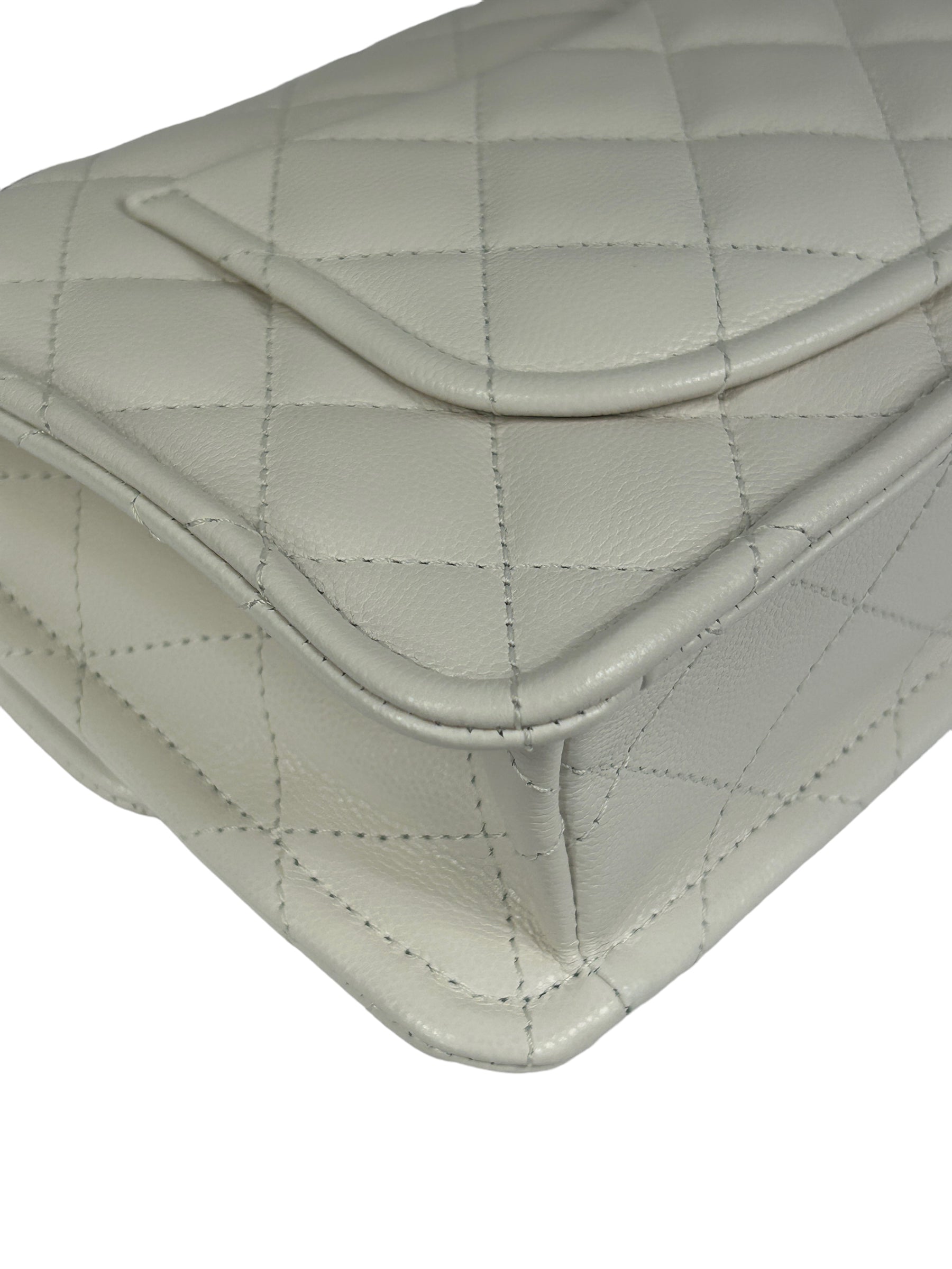 White Caviar CC Timeless Flap Bag w/AGHW