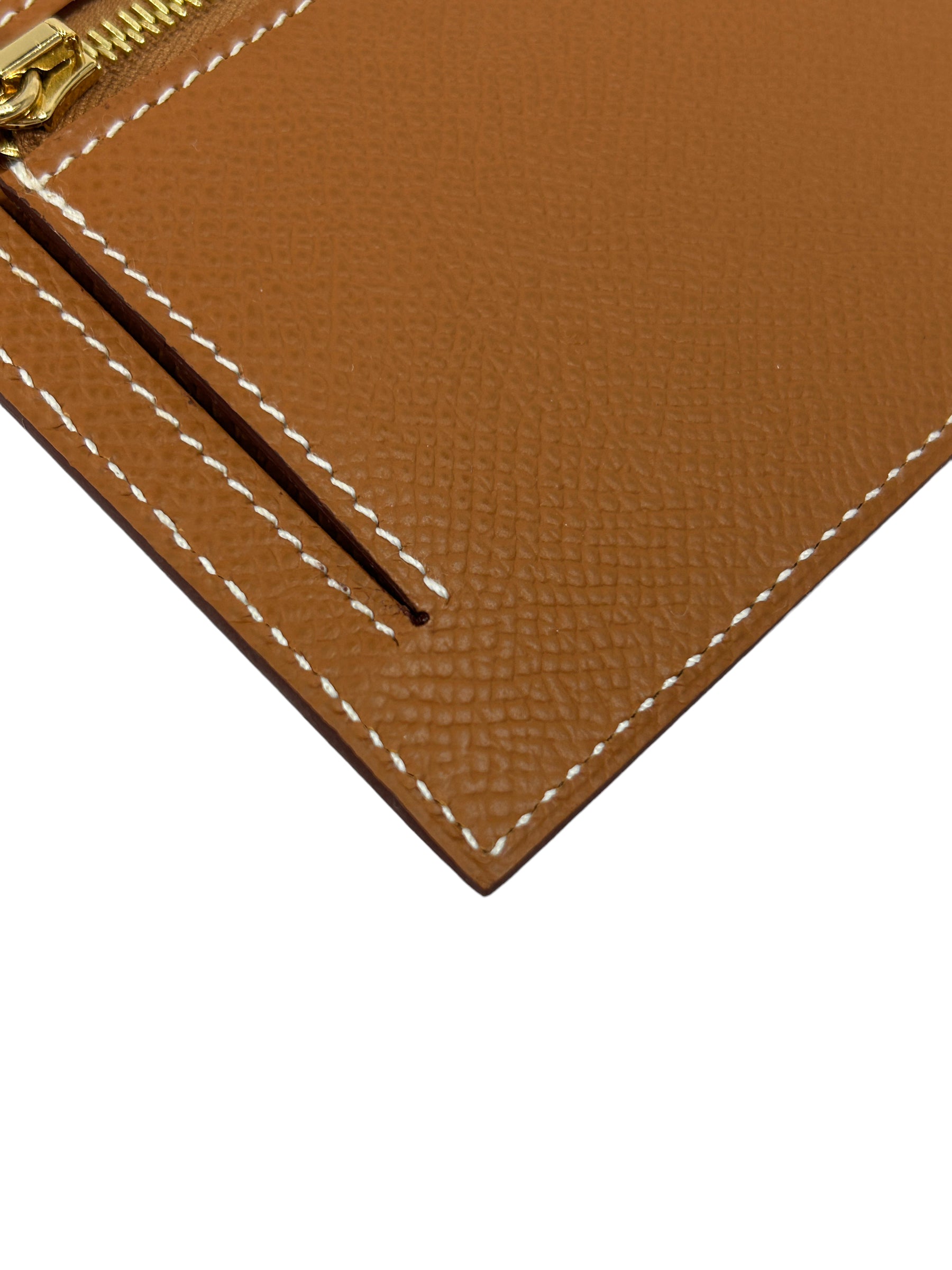 Gold Epsom Kelly Pocket Compact Wallet w/GHW