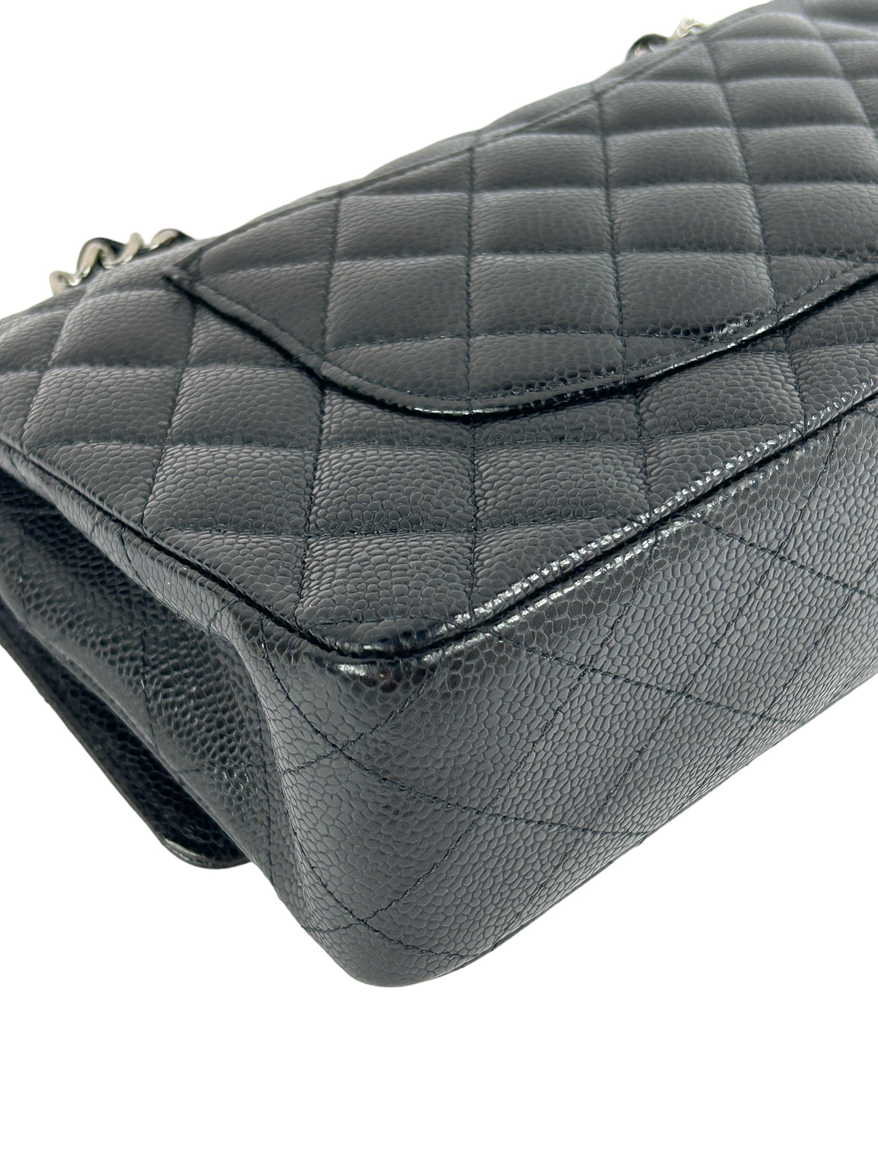 Black Quilted Caviar Double Classic Medium Flap Bag w/SHW- PENDING