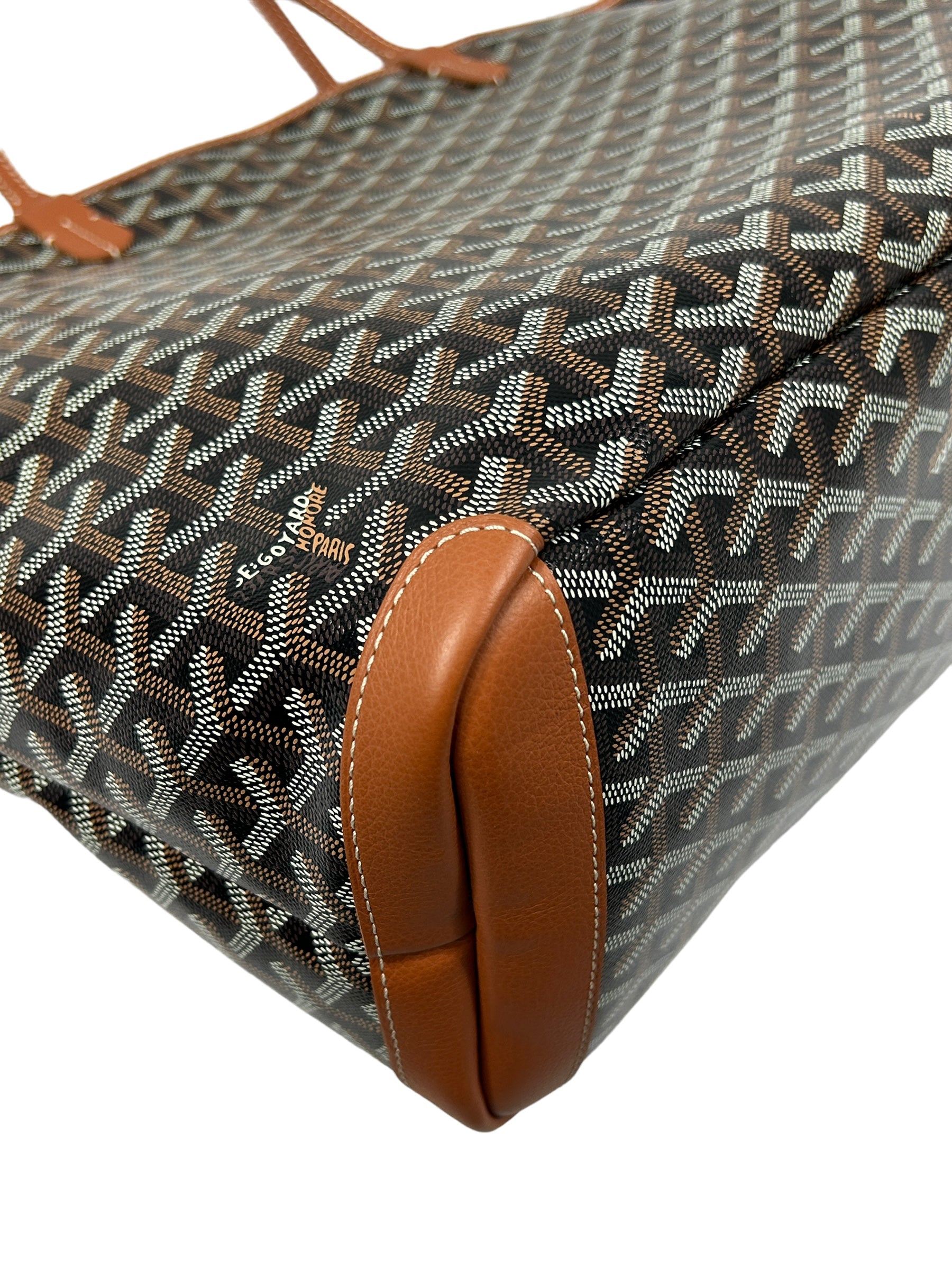 Goyardine Coated Canvas Black/Tan and Chevroches Calfskin leather Artois Tote Bag