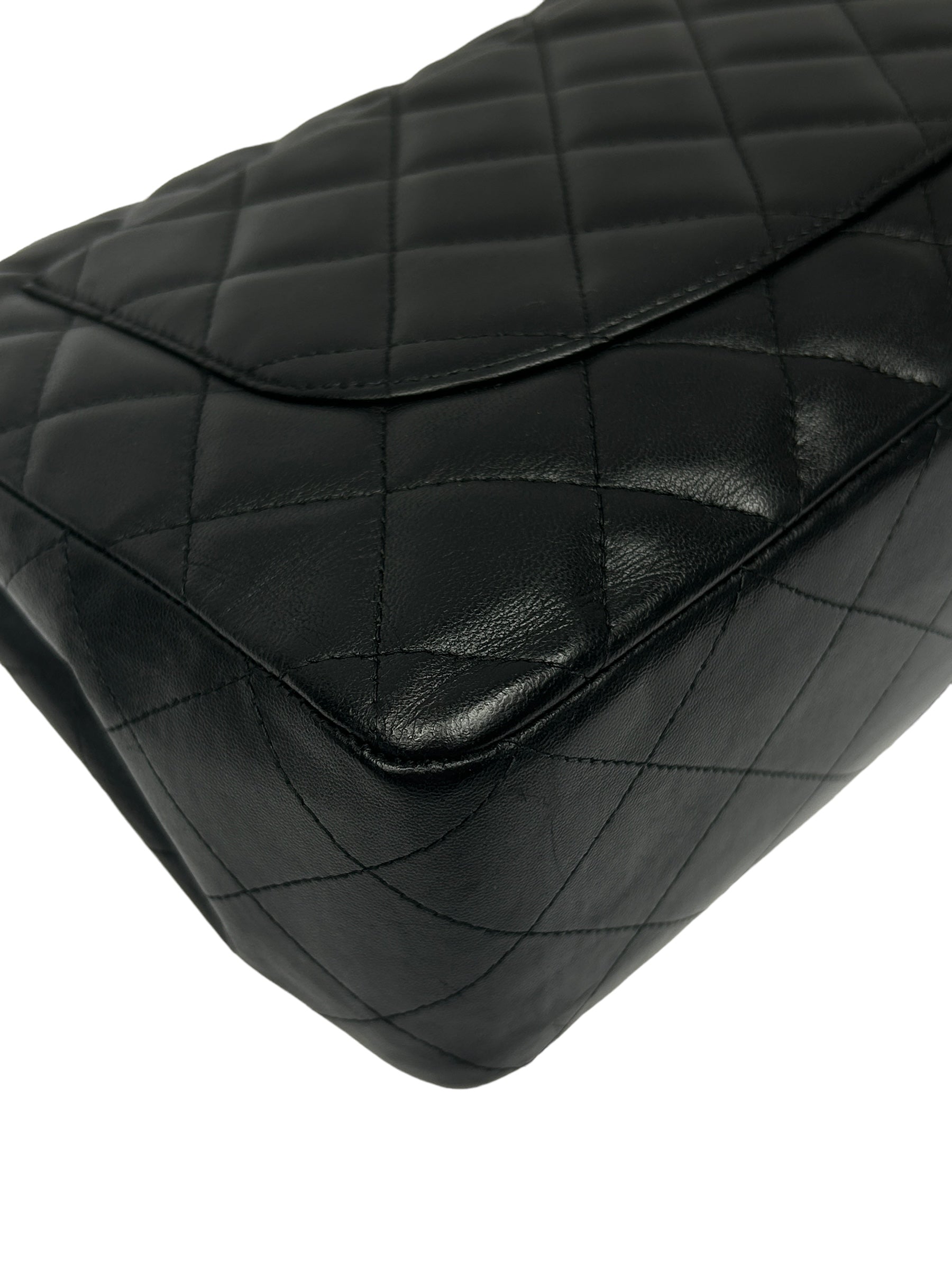 Black Quilted Lambskin Single Flap Classic Jumbo w/SHW