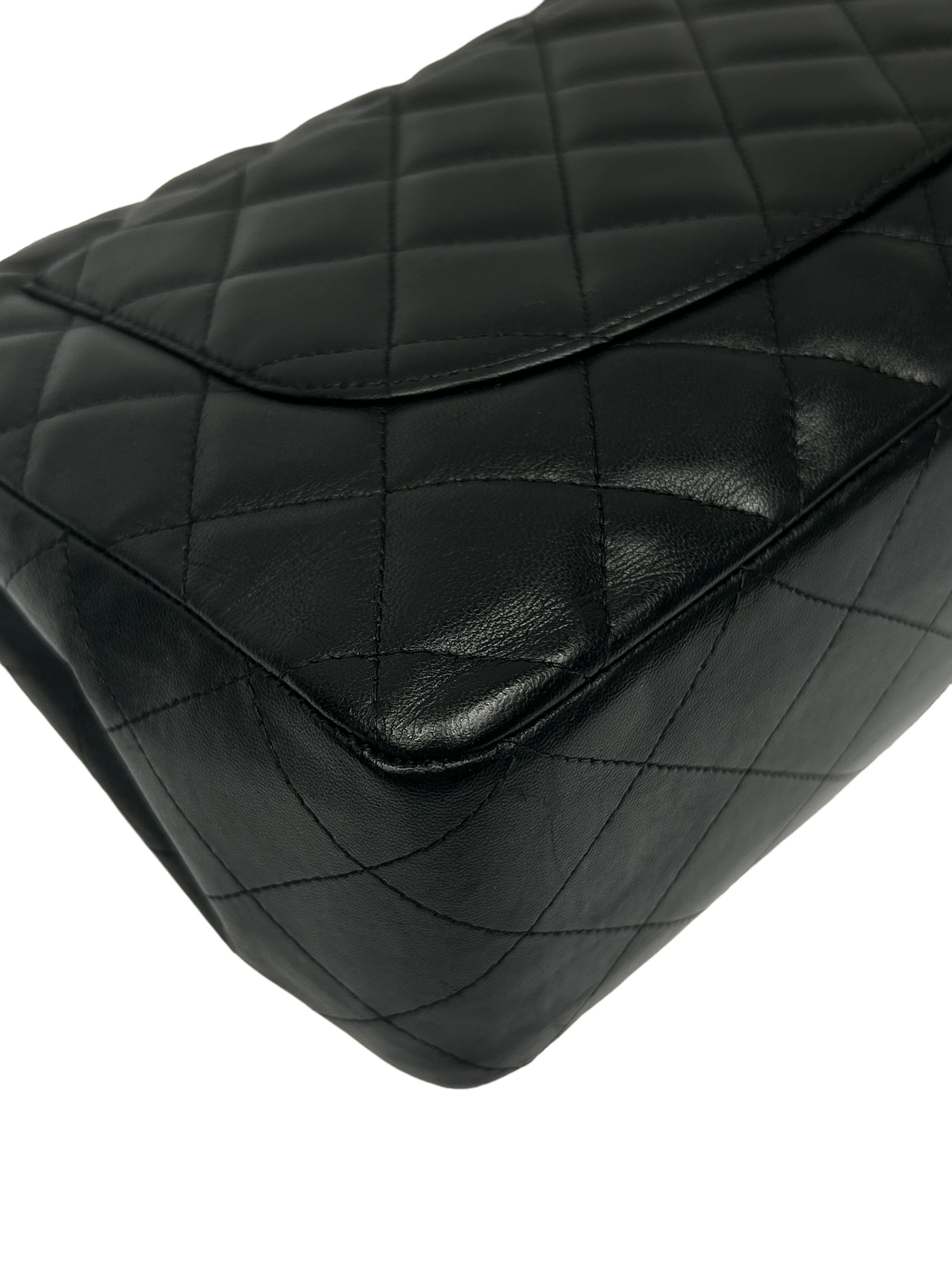 black Quilted Lambskin Single Flap Classic Jumbo w/SHW