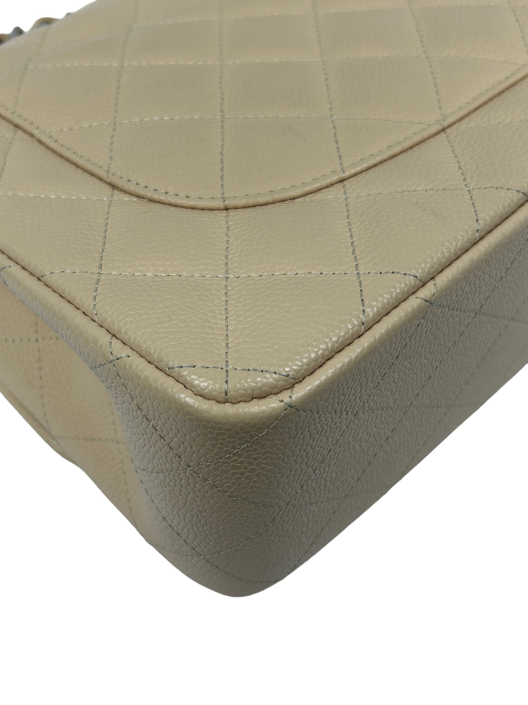 Nude Caviar Quilted Double Flap Jumbo w/SHW