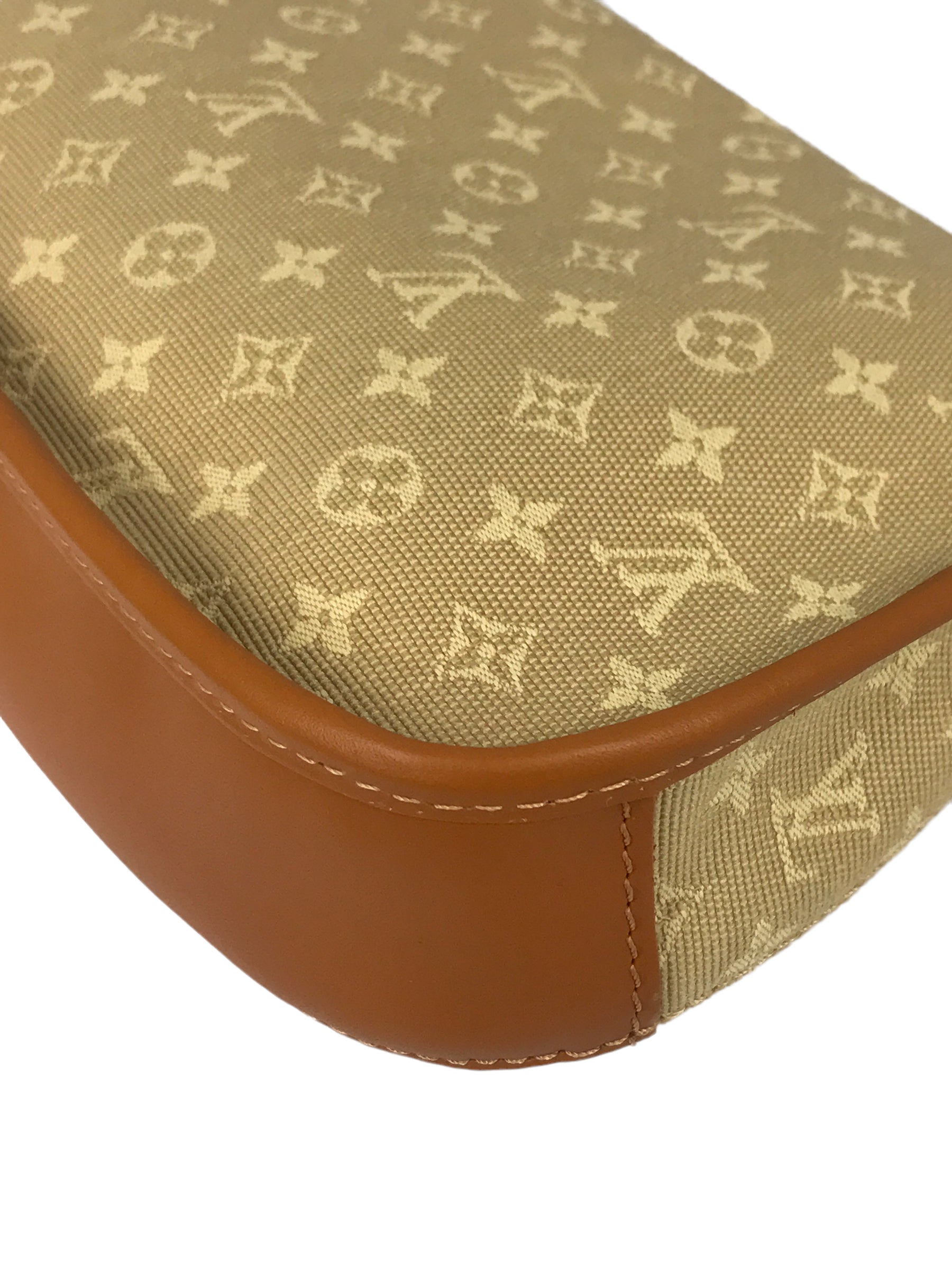 Vintage Beige Monogram Mini Lin Majorie Single Flap Shoulder Bag w/GHW