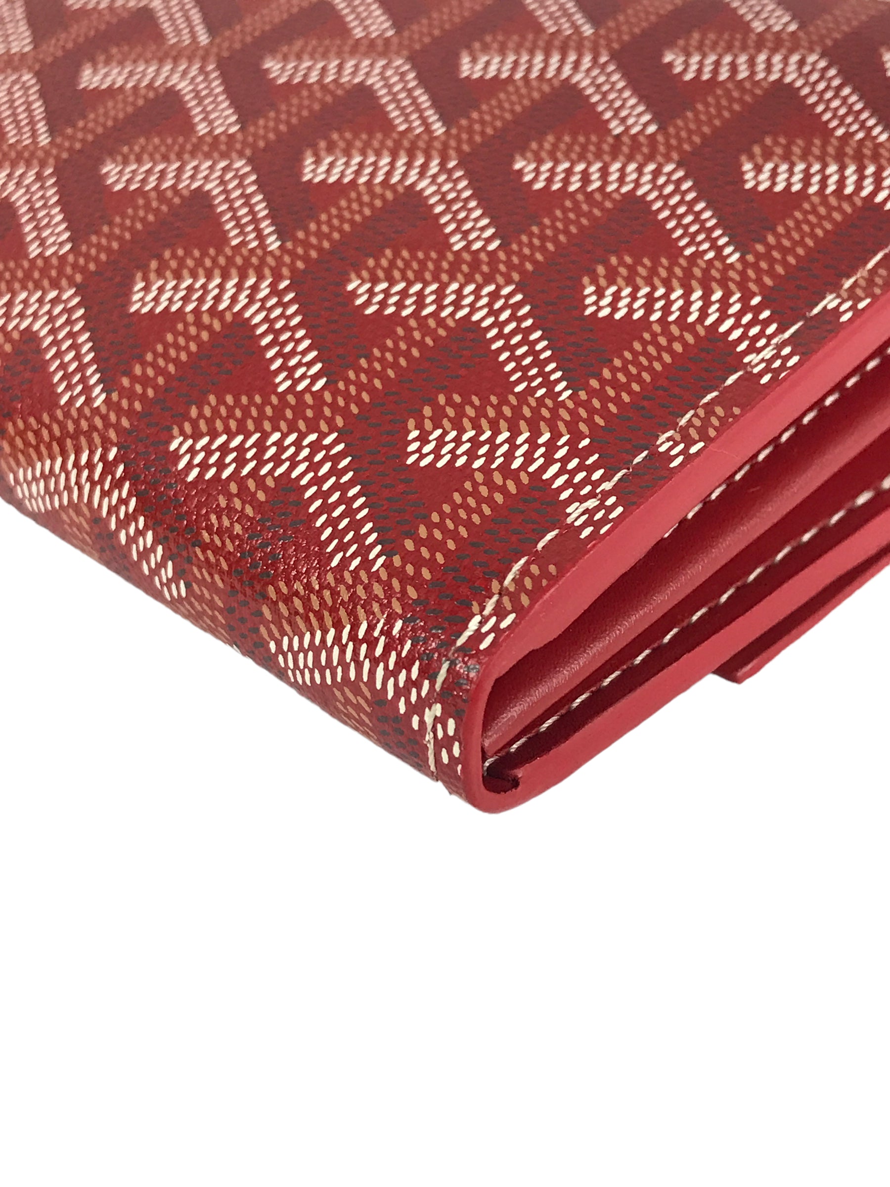 Red Canvas and Red Calfskin Leather Varenne Continental Wallet