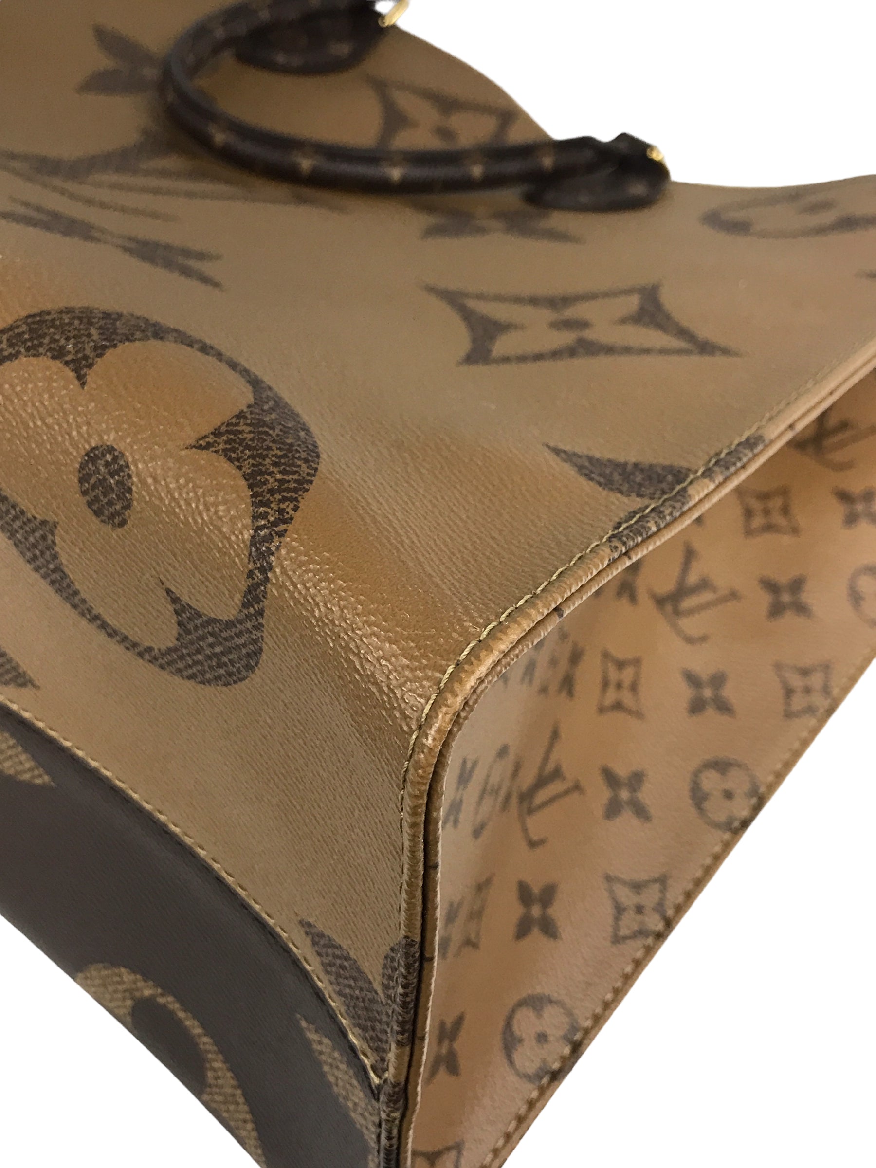 Brown Monogram Reverse Canvas OnTheGo GM Tote Bag W/GHW