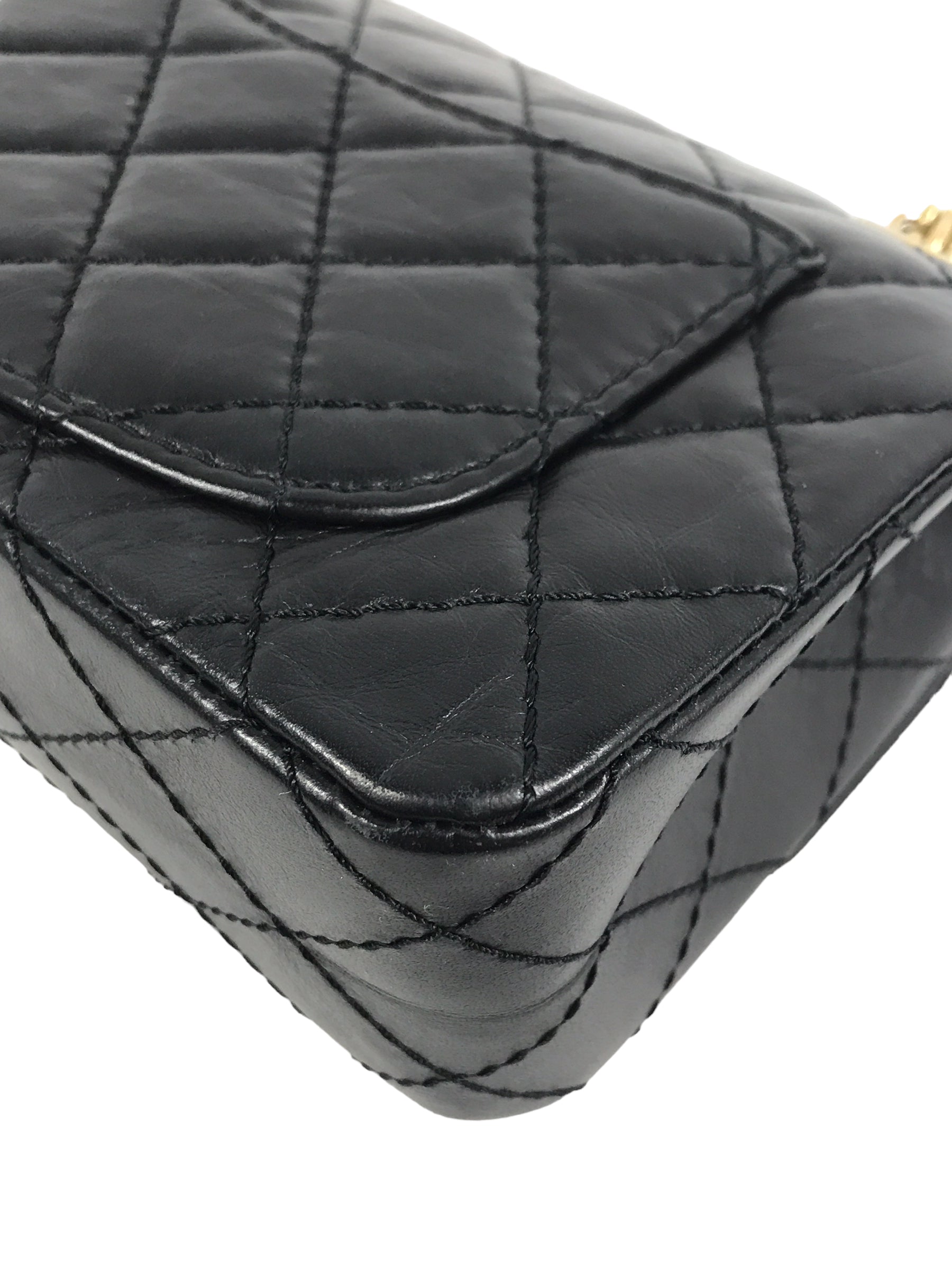 Black Quilted Crinkled Lambskin Reissue Mini 2.55 W/AGHW