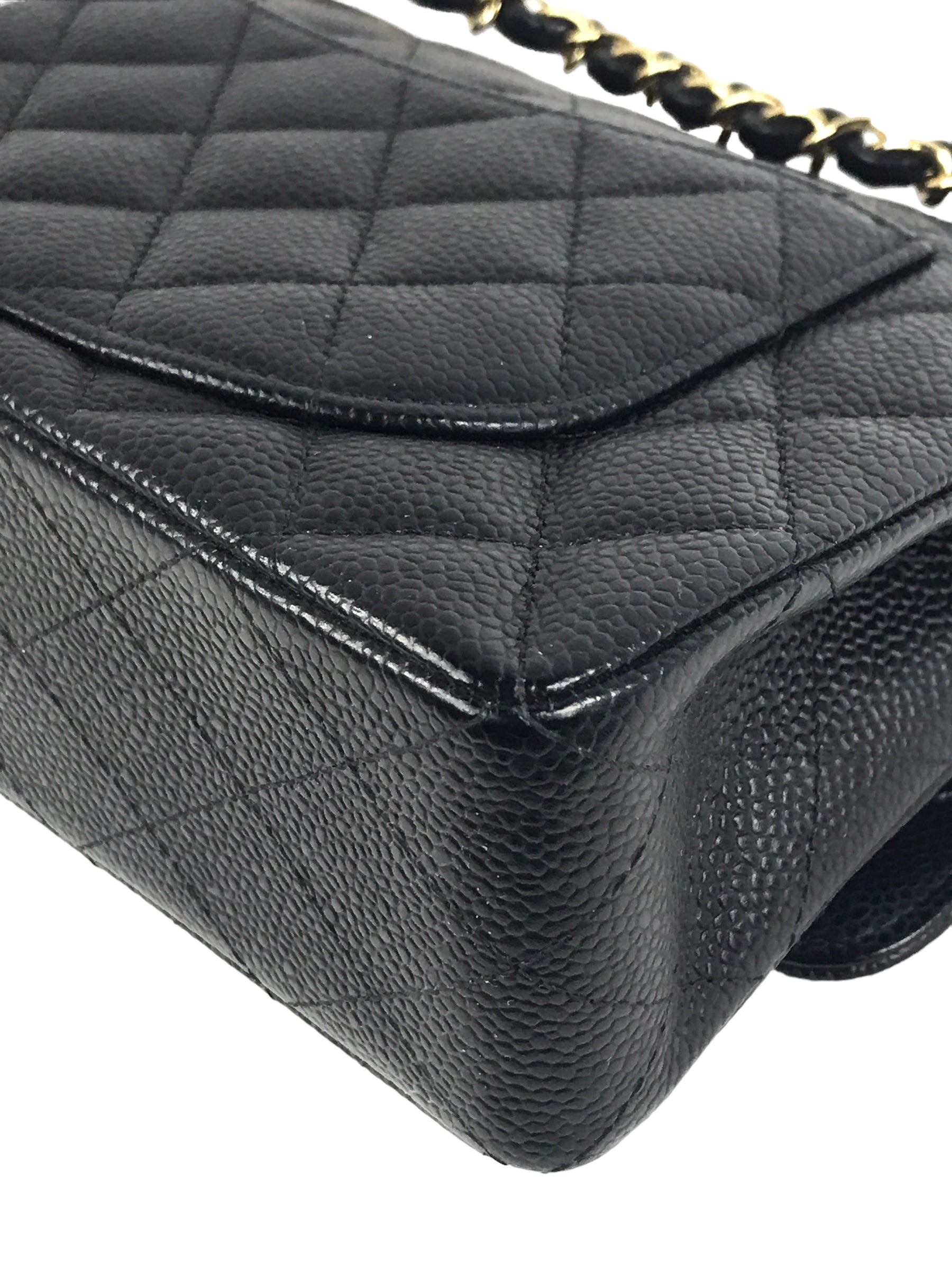 Black Caviar Small Double Flap Classic w/GHW