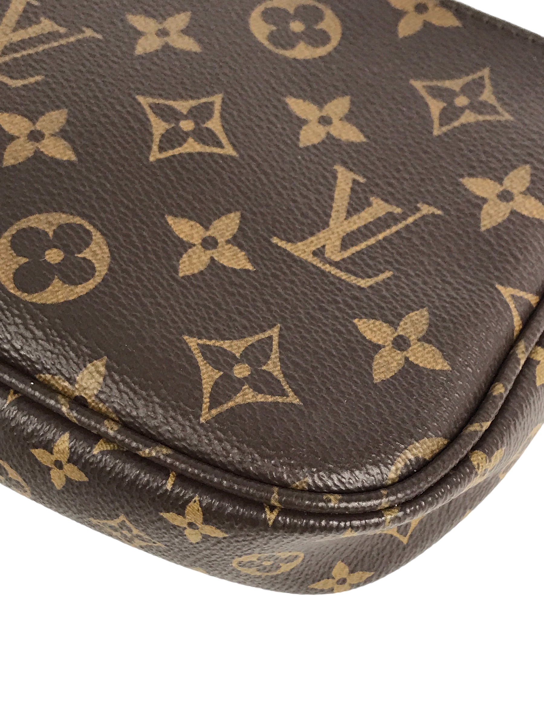 Monogram Coated Canvas Multi Pochette Khaki W/GHW
