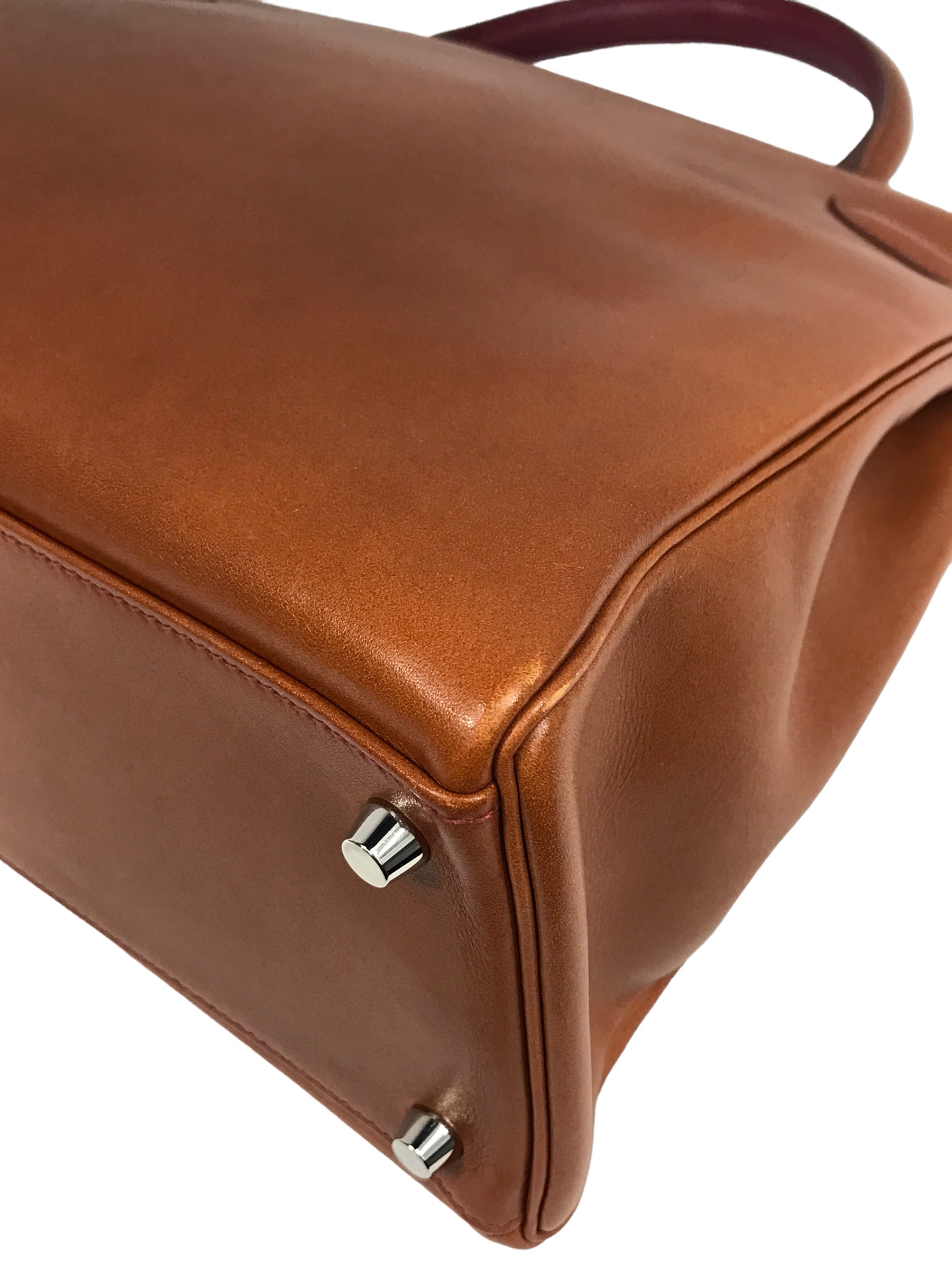 Special Order Gold Box Calf/Rouge H Chevre Mysore Leather Kelly 35 W/PHW
