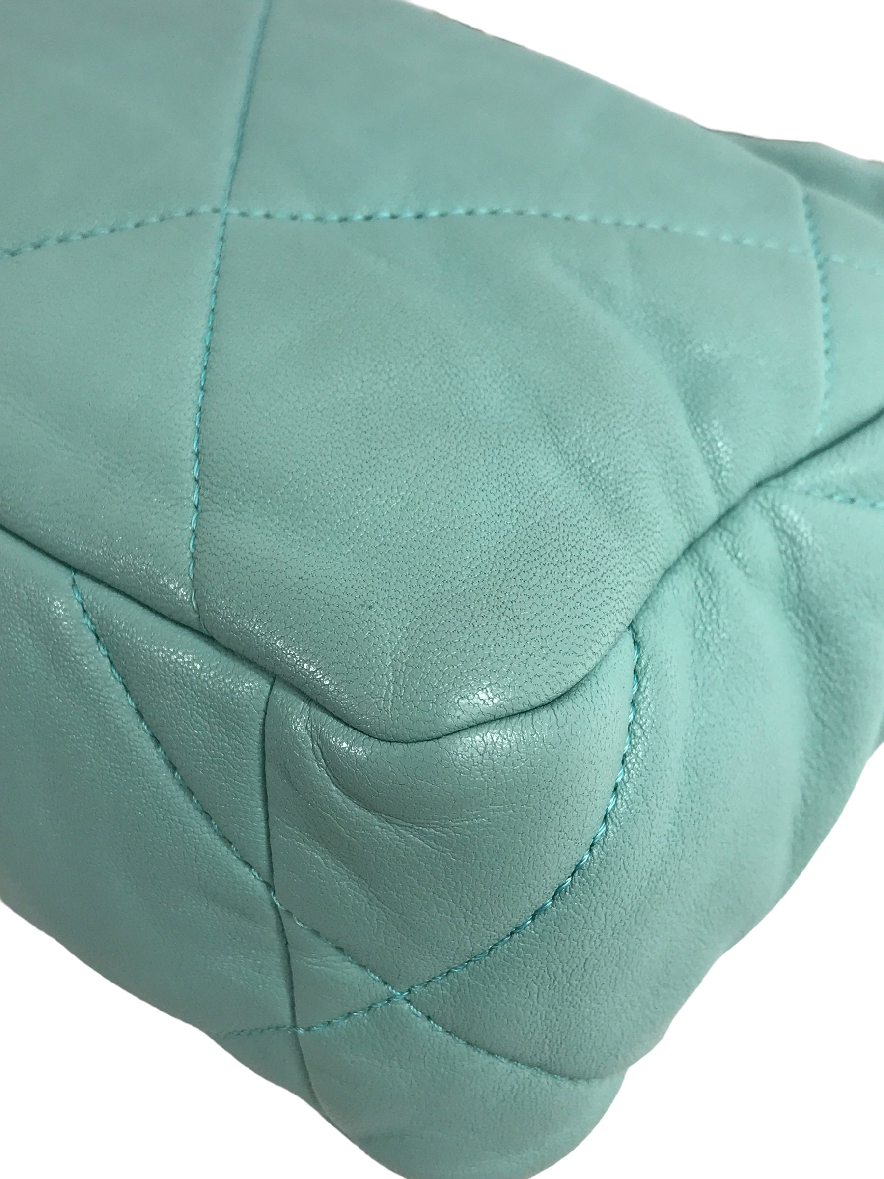 Tiffany Blue Lambskin Small 19 Flap Bag W/SHW/AGHW/RHW