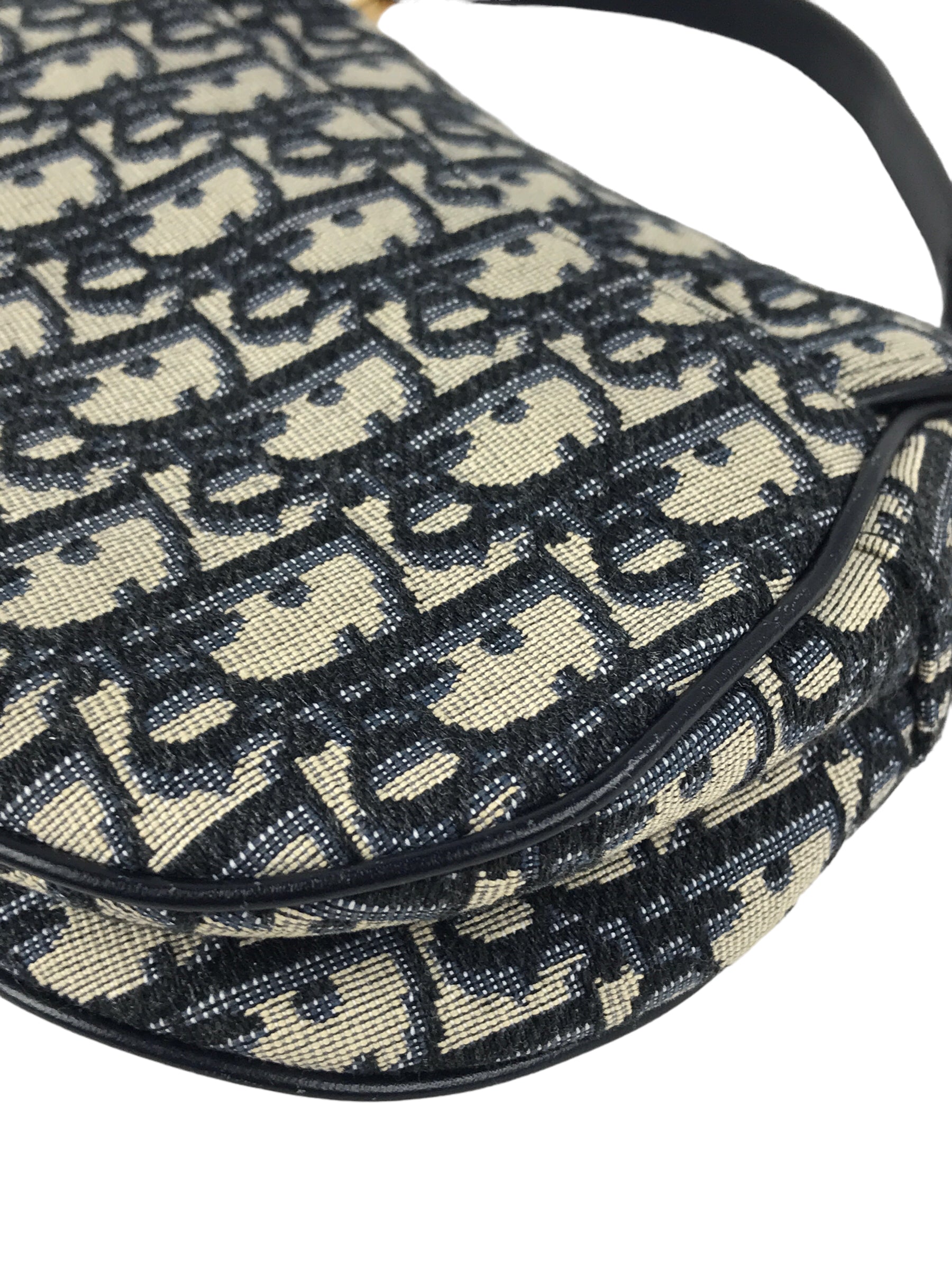 Oblique Jacquard Mini Saddle Bag w/GHW