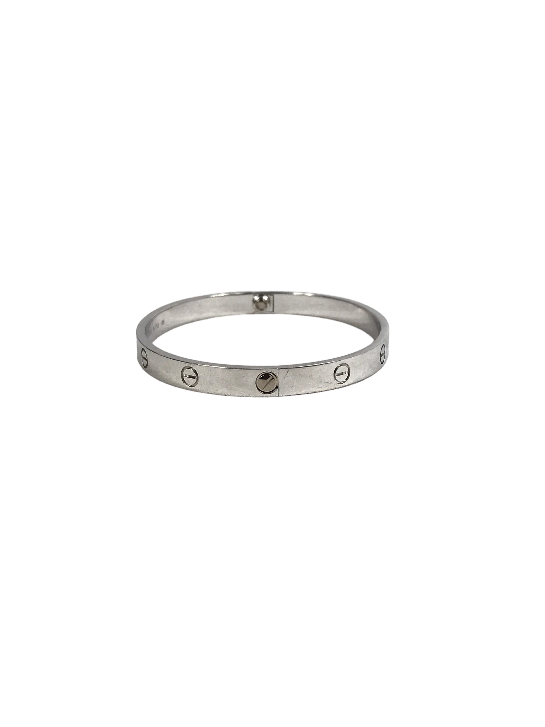 White Gold Love Bangle