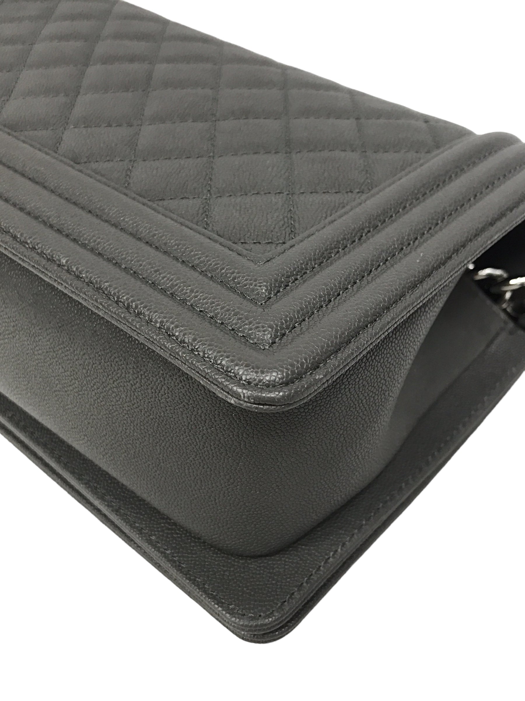 Grey Caviar Quilted Old Medium Boy Bag w/ SHW-ON LAYAWAY