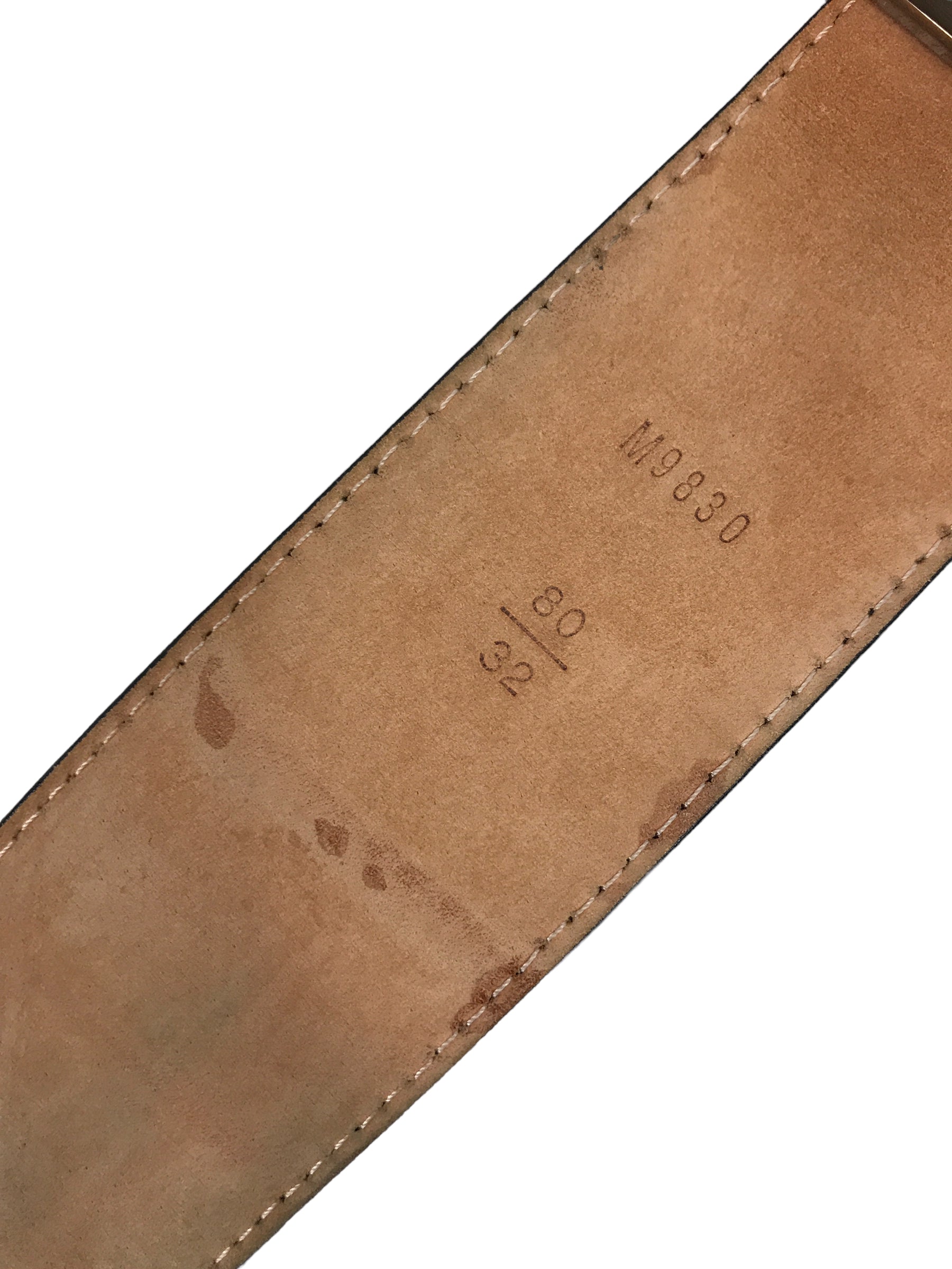 Black Epi Leather LV Belt w/SHW