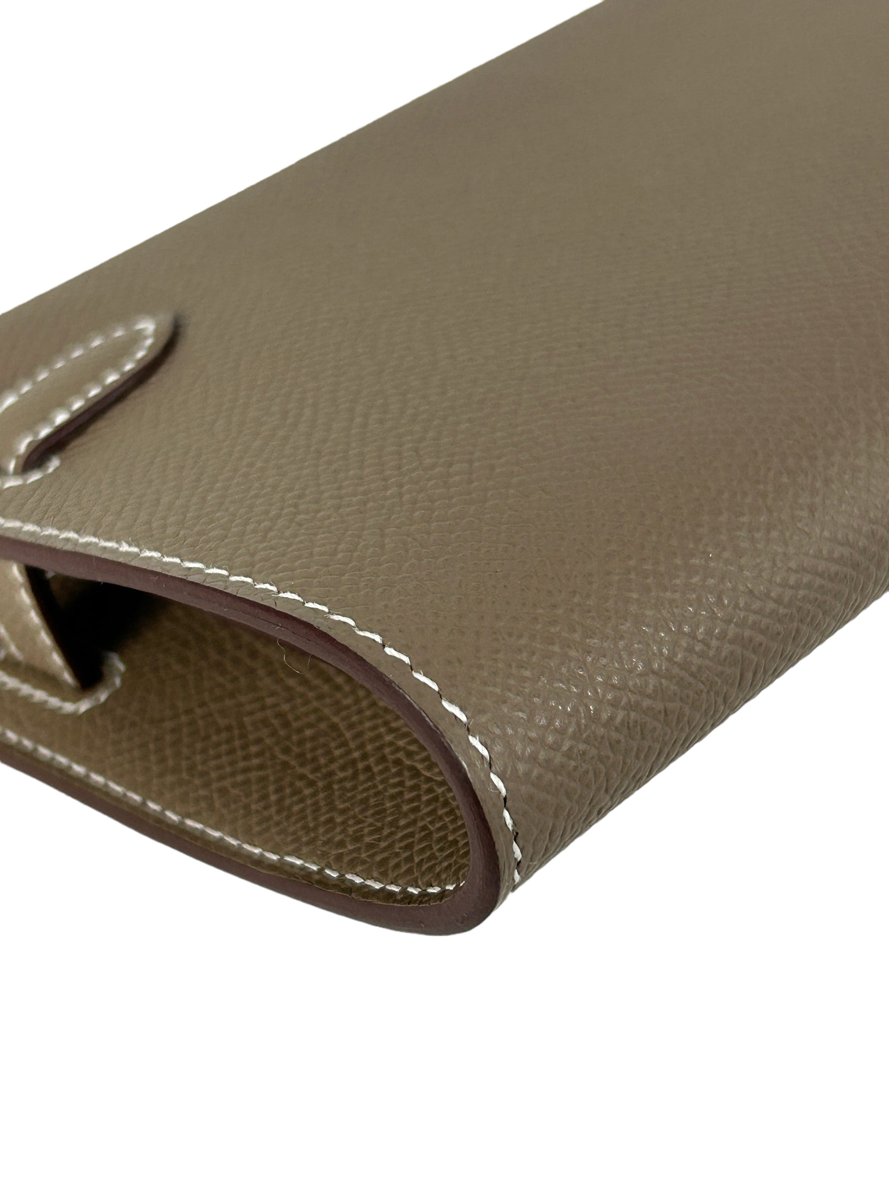 Etoupe Epsom Leather Kelly To Go Wallet w/GHW